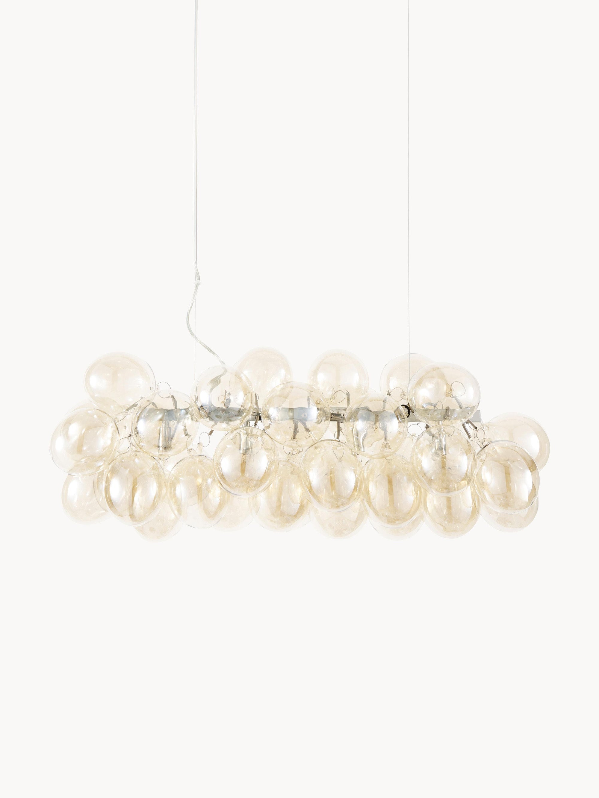 Suspension soufflée bouche Magnar - Argenté, beige