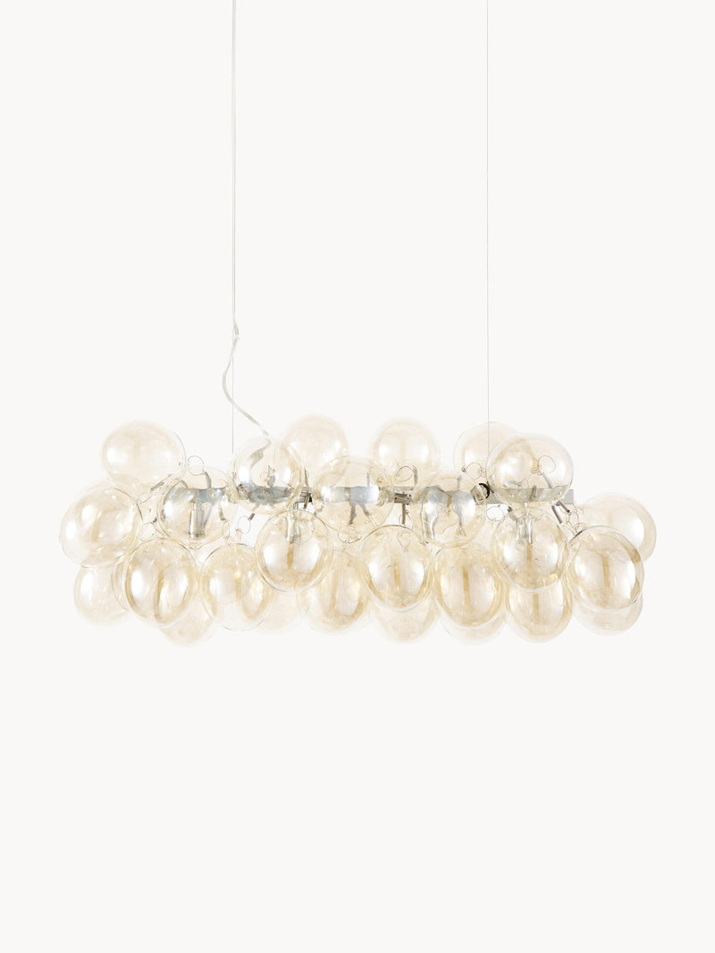 Suspension soufflée bouche Magnar - Argenté, beige