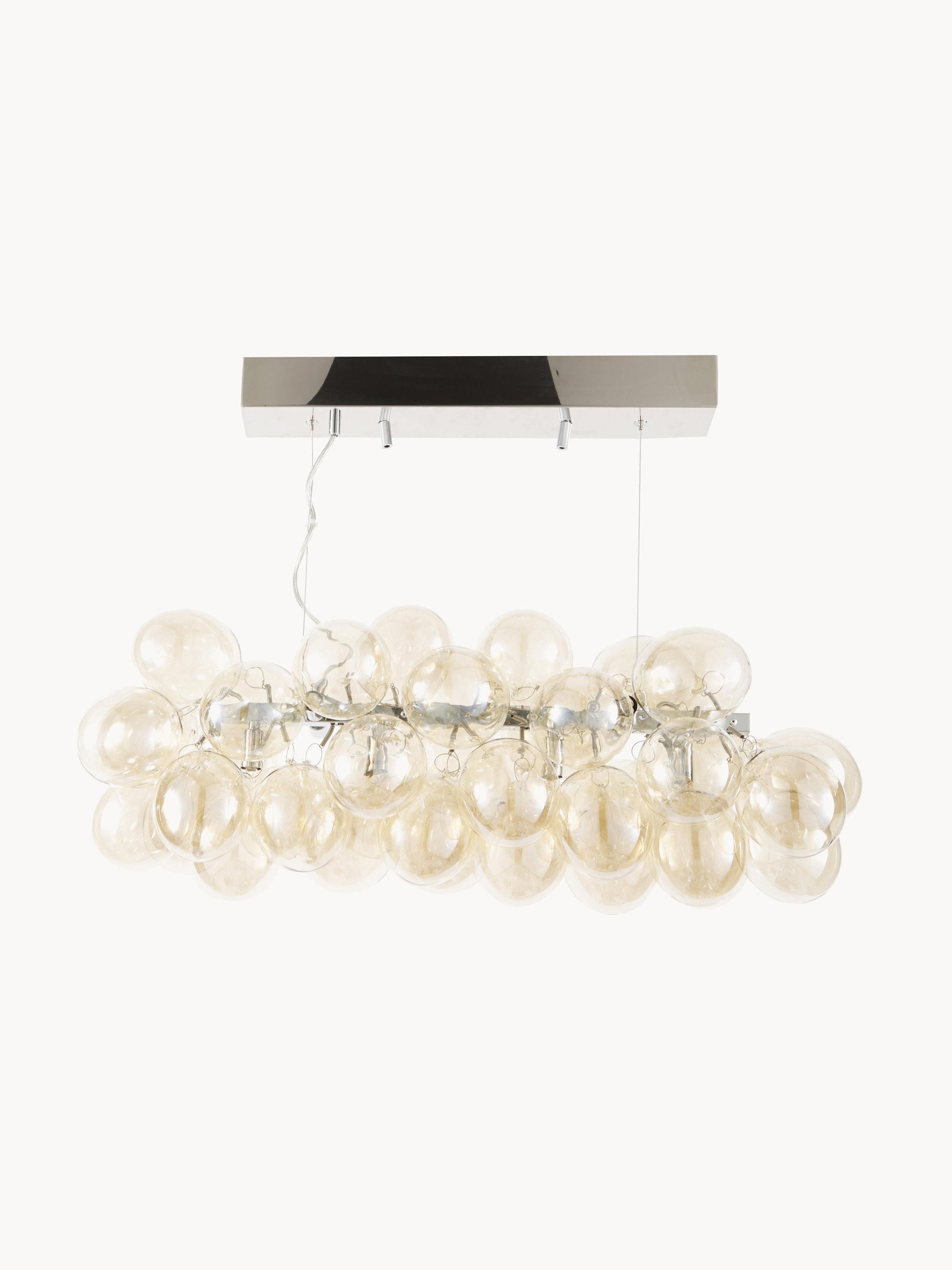 Suspension soufflée bouche Magnar - Argenté, beige