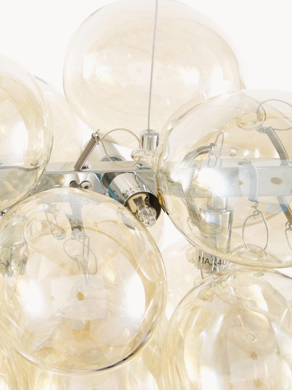 Suspension soufflée bouche Magnar - Argenté, beige