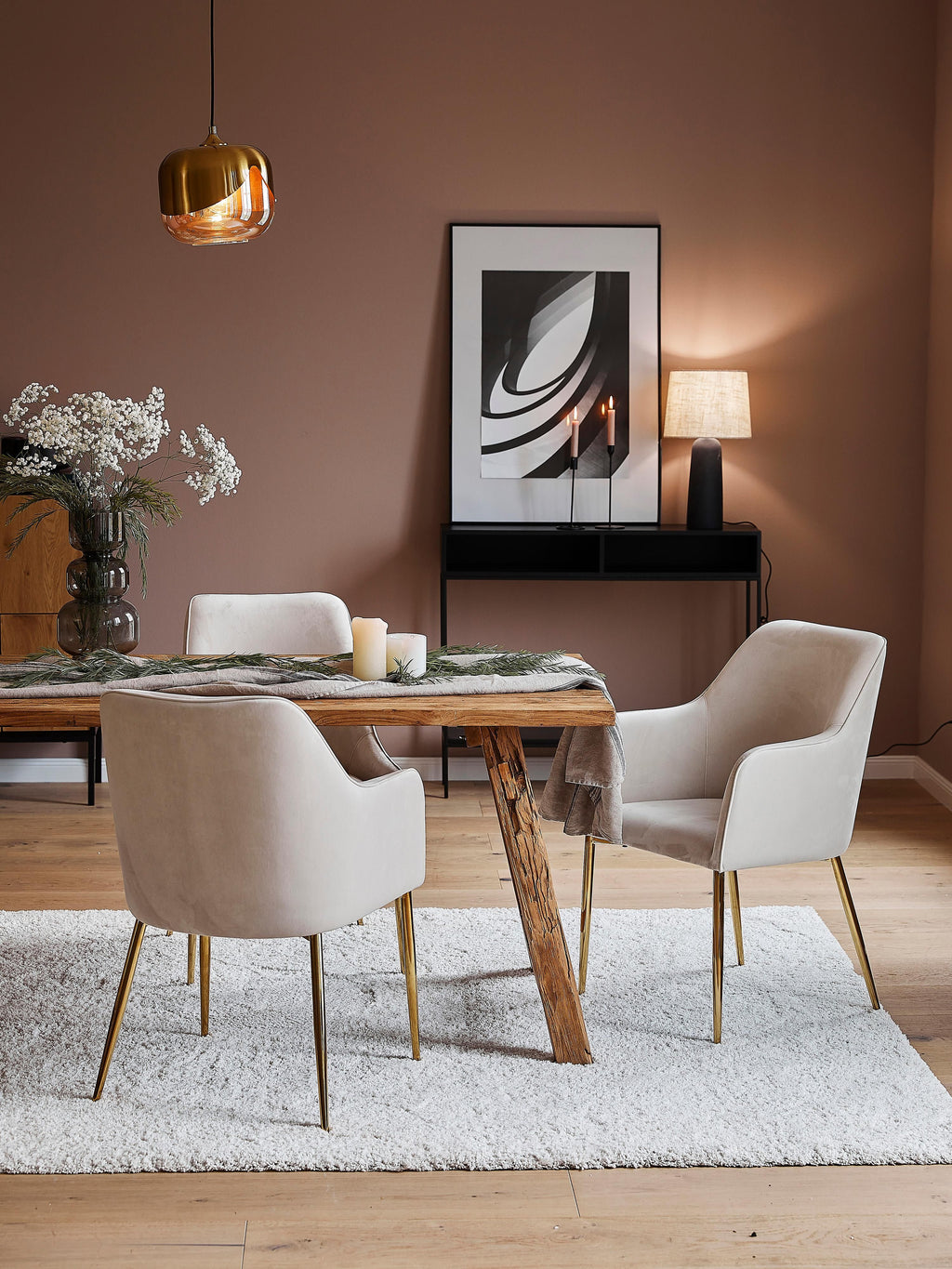 Petite suspension en verre Lox - Doré