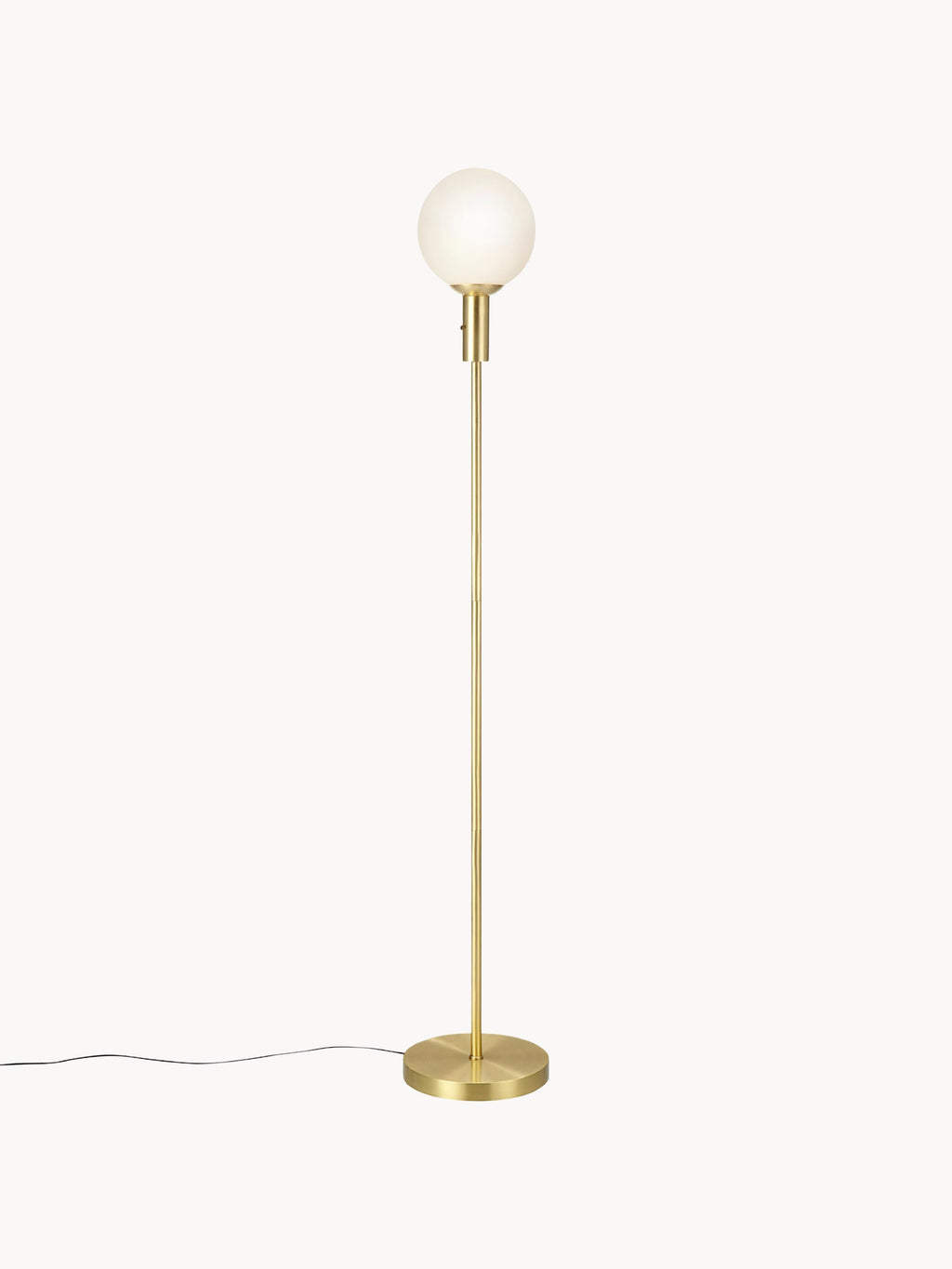 Lampadaire en verre opalescent Malthe - Doré, blanc