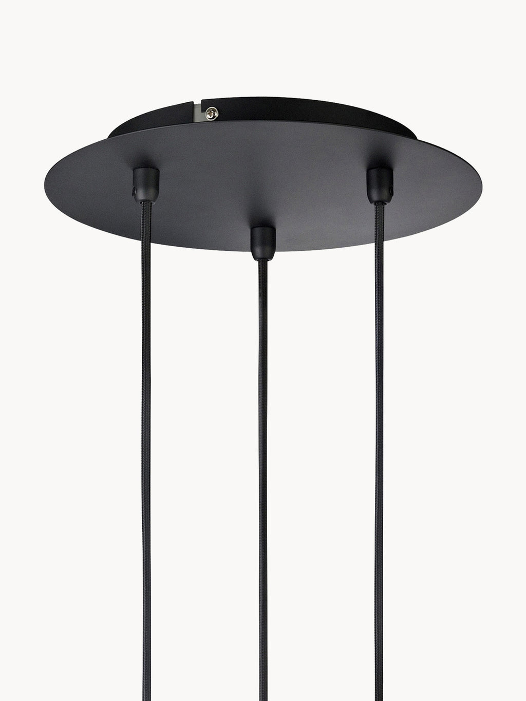 Petite suspension 3 lampes ampoule nue Ramsey - Noir