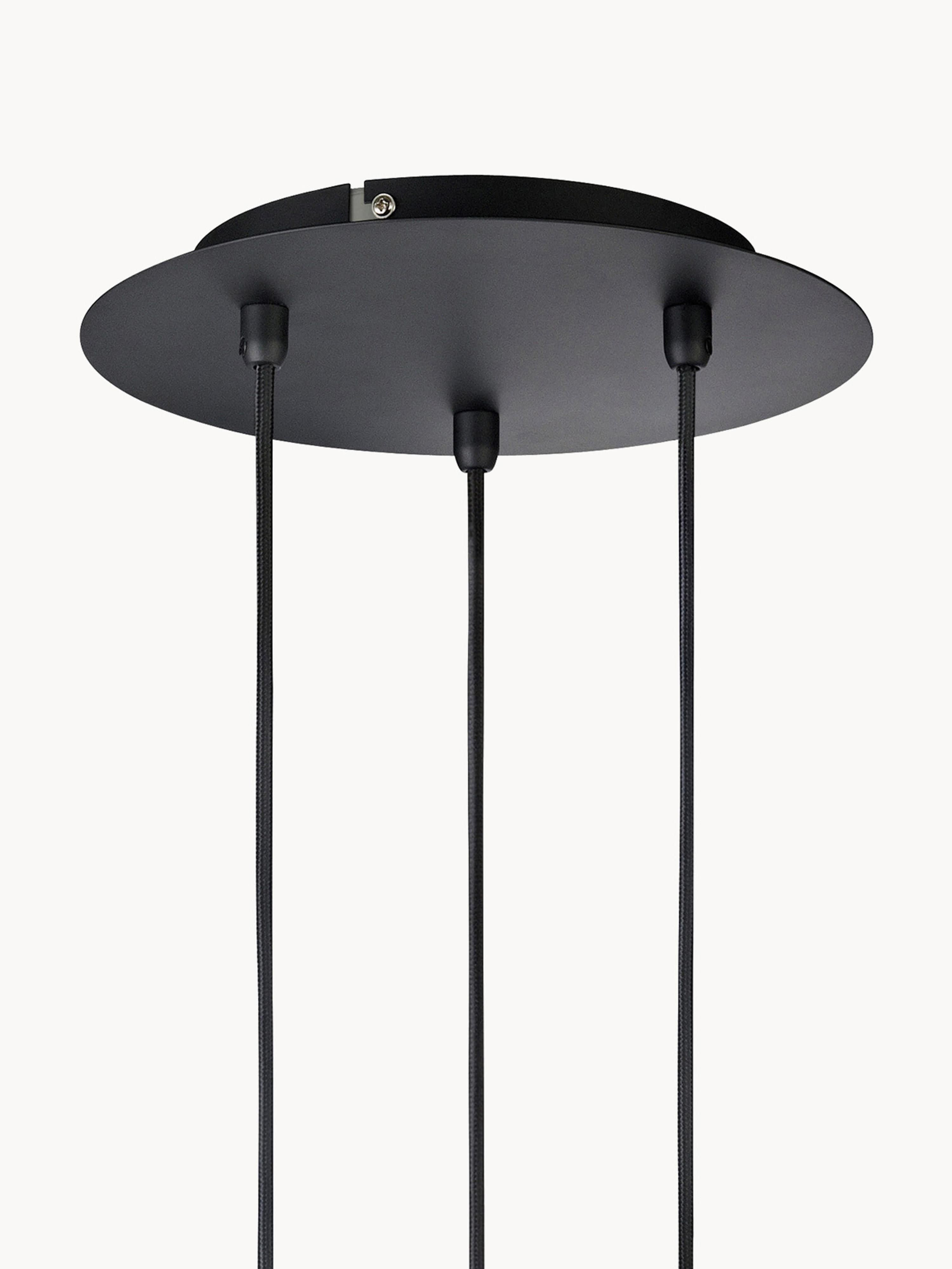 Petite suspension 3 lampes ampoule nue Ramsey - Noir