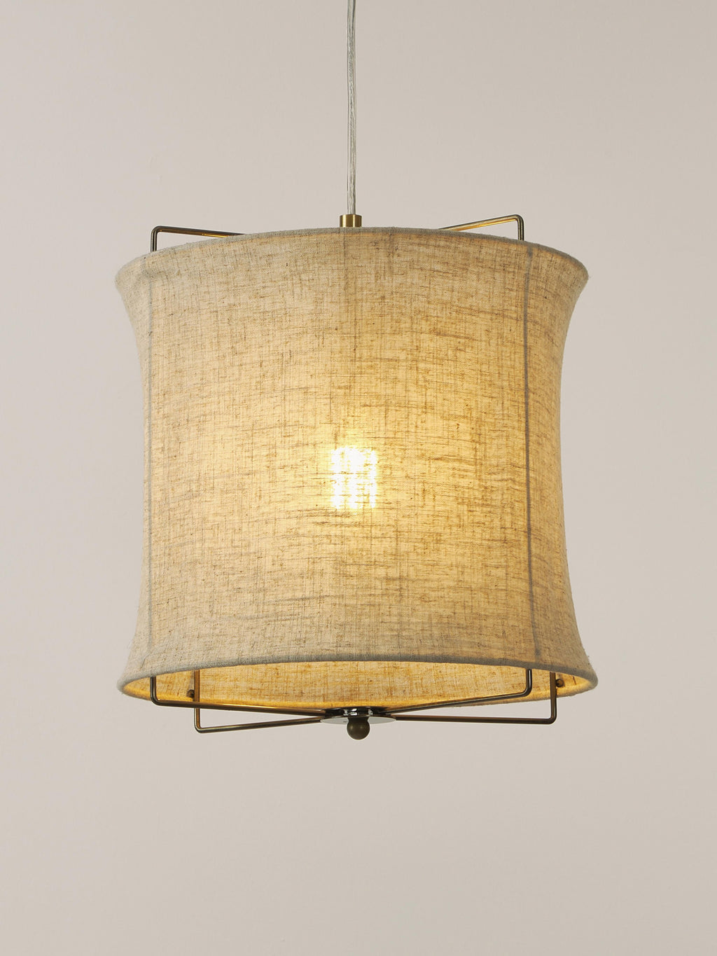Suspension en lin Vas - Beige clair, doré