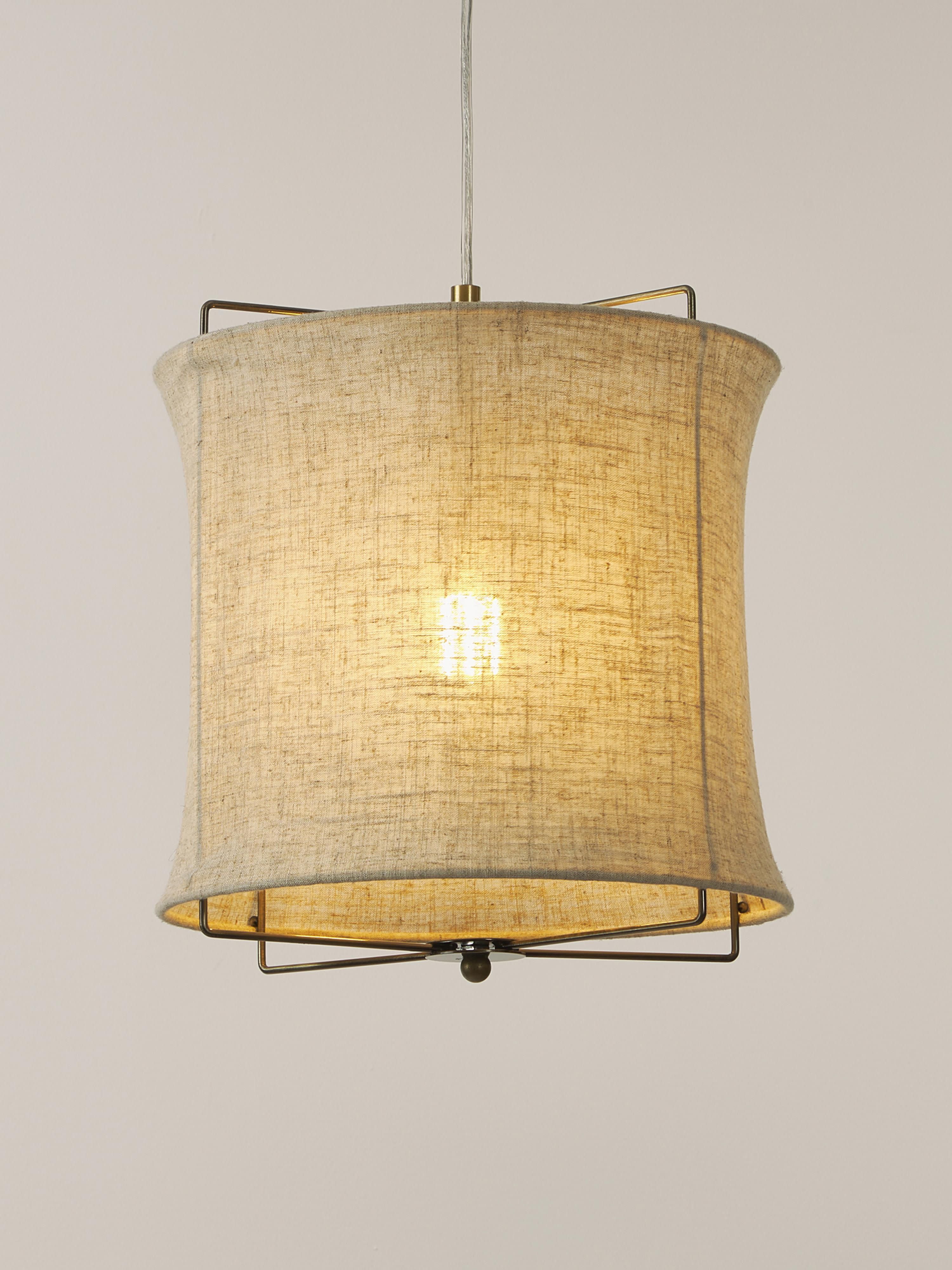 Suspension en lin Vas - Beige clair, doré