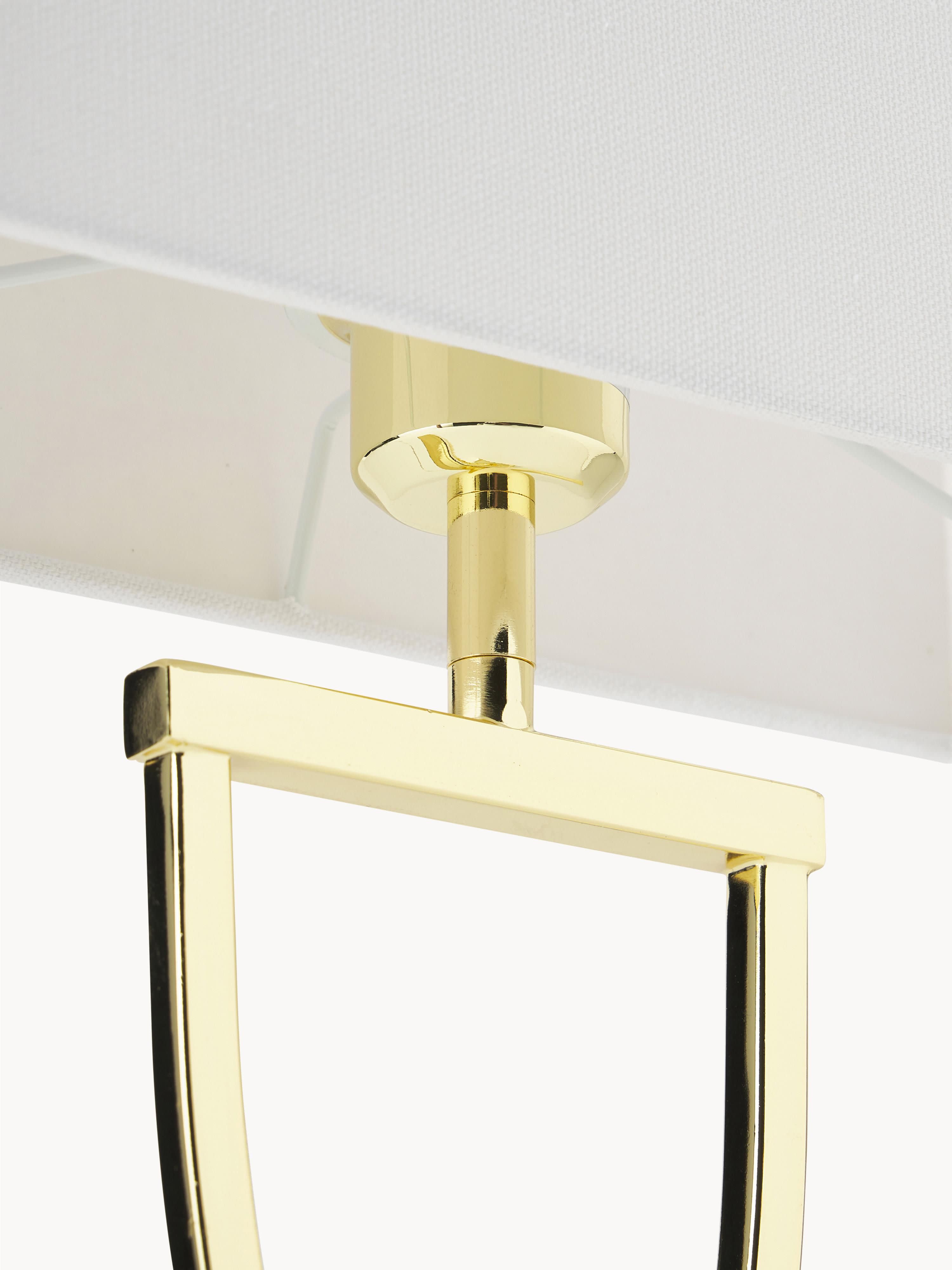Grande lampe à poser classique Gudik - Blanc, doré