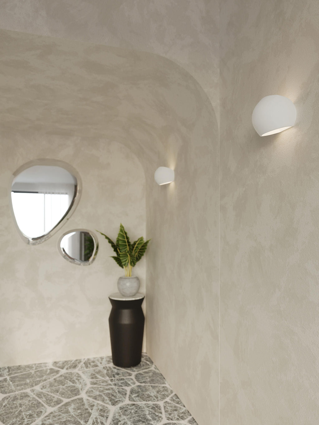 Applique murale en céramique Felton - Blanc crème
