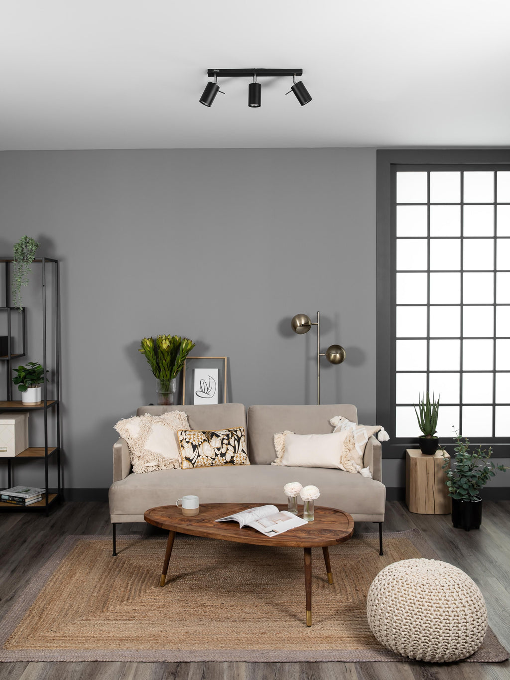 Spot plafond Lykke - Noir