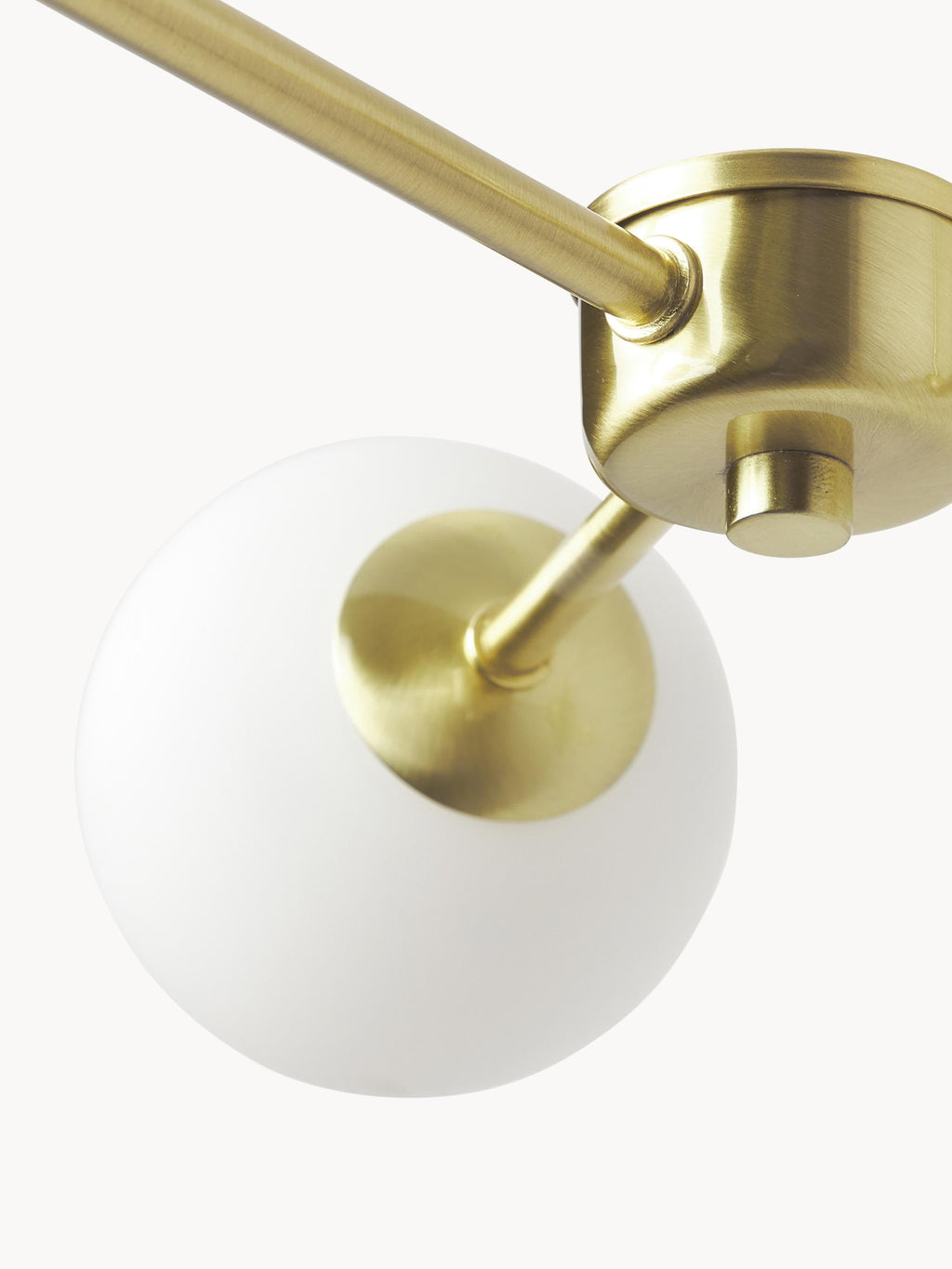 Grande suspension en verre opalescent Svenning - Blanc, doré