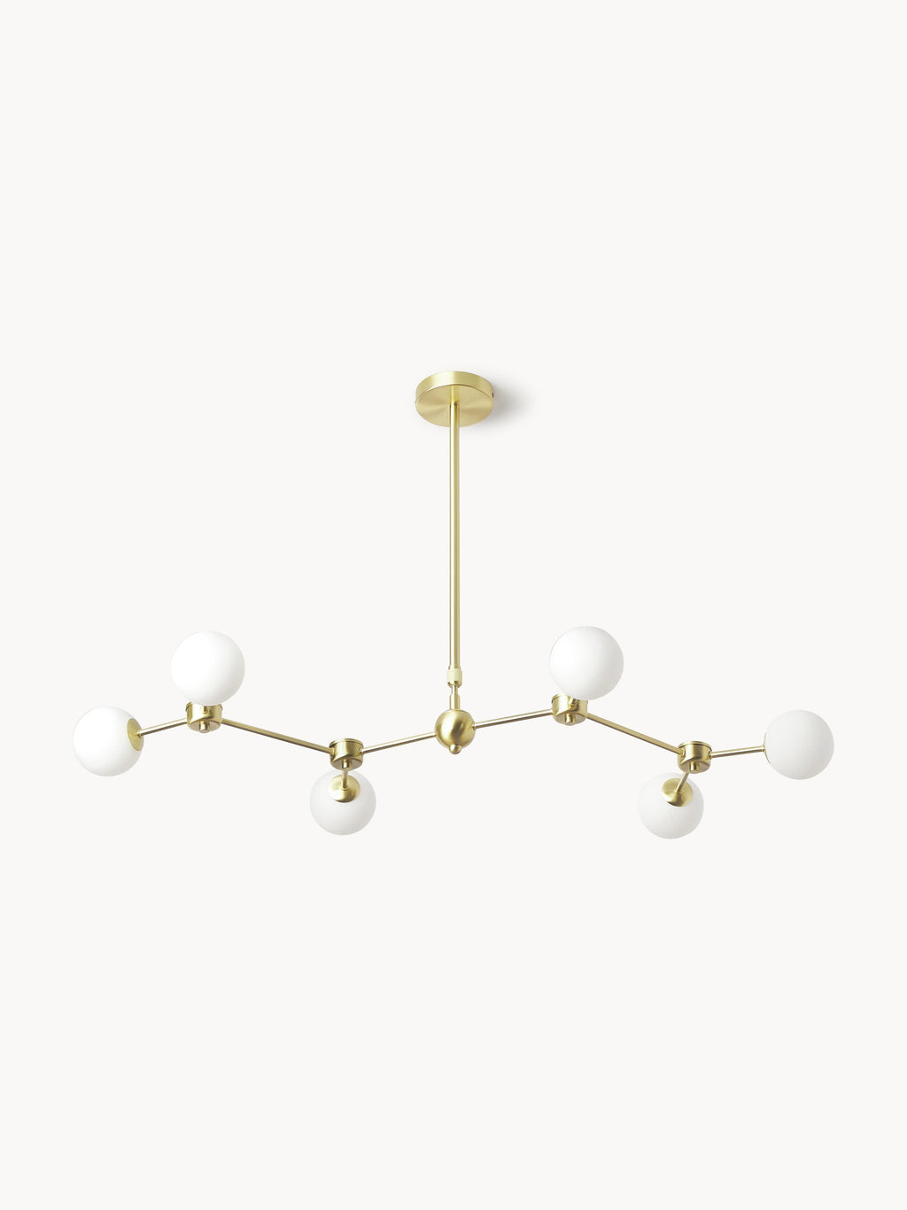 Grande suspension en verre opalescent Svenning - Blanc, doré
