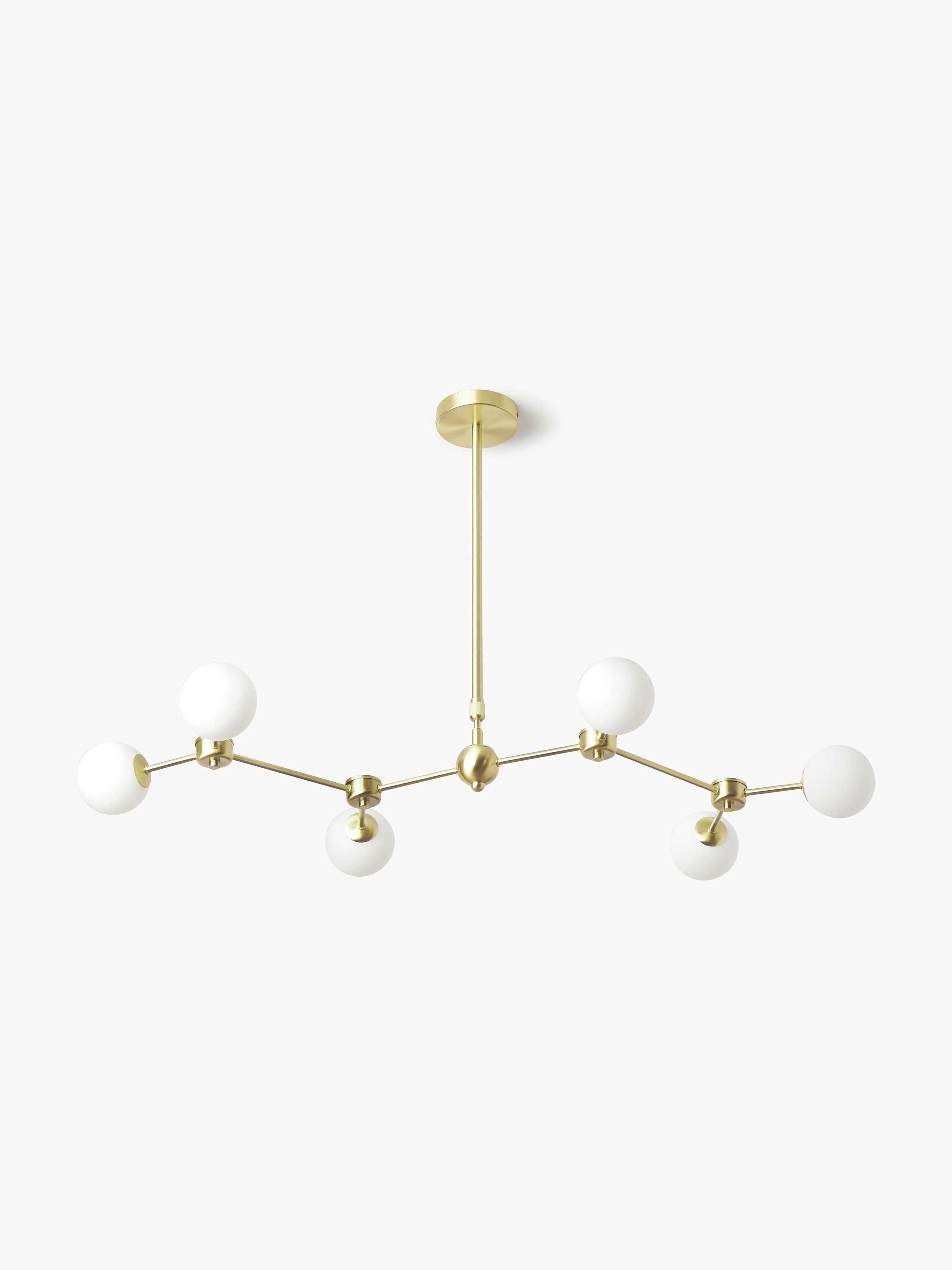 Grande suspension en verre opalescent Svenning - Blanc, doré