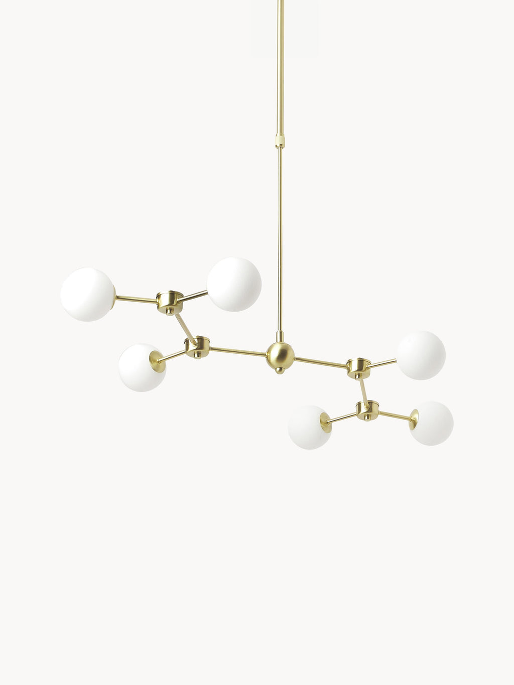 Grande suspension en verre opalescent Svenning - Blanc, doré
