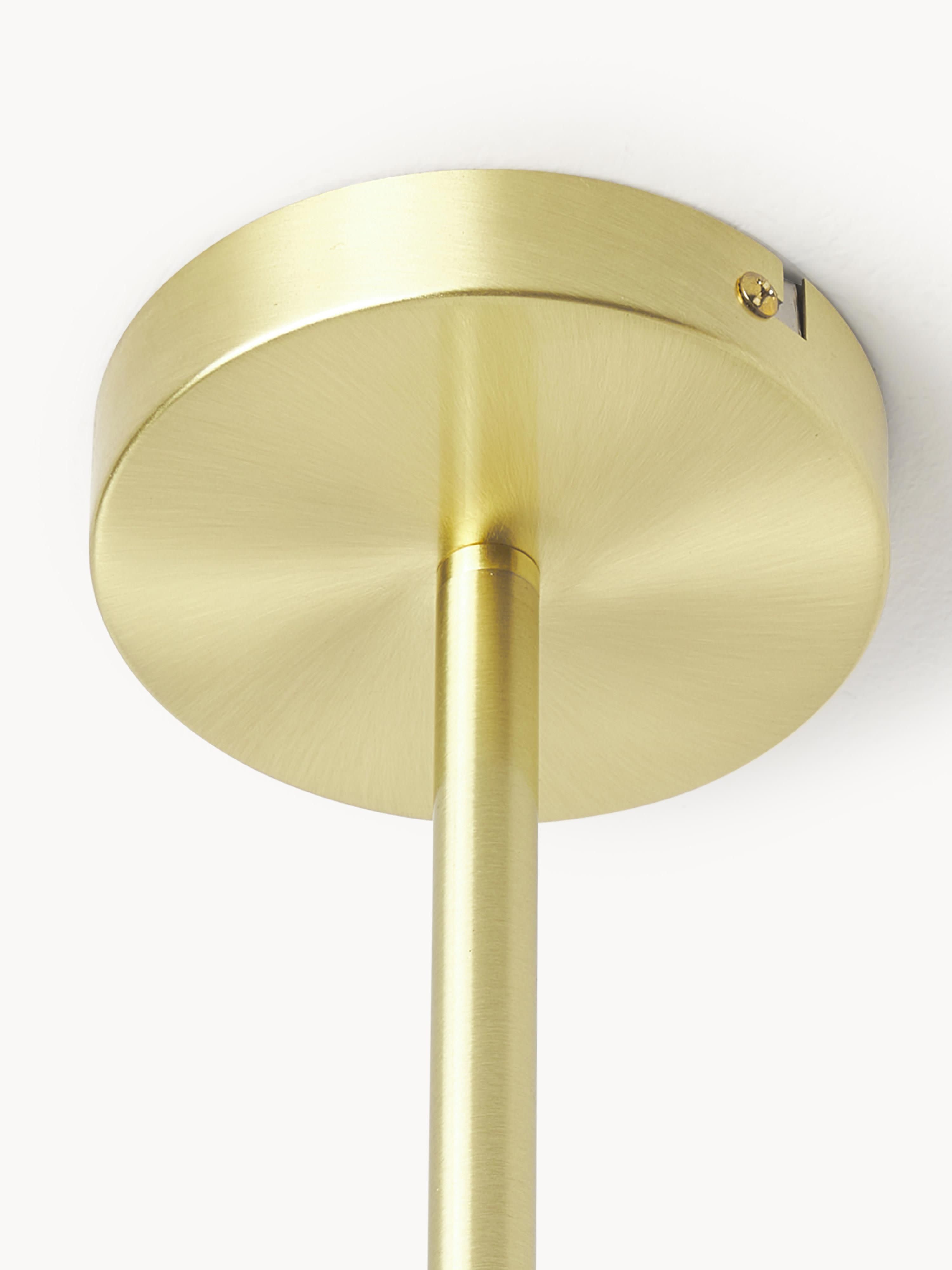 Grande suspension en verre opalescent Svenning - Blanc, doré