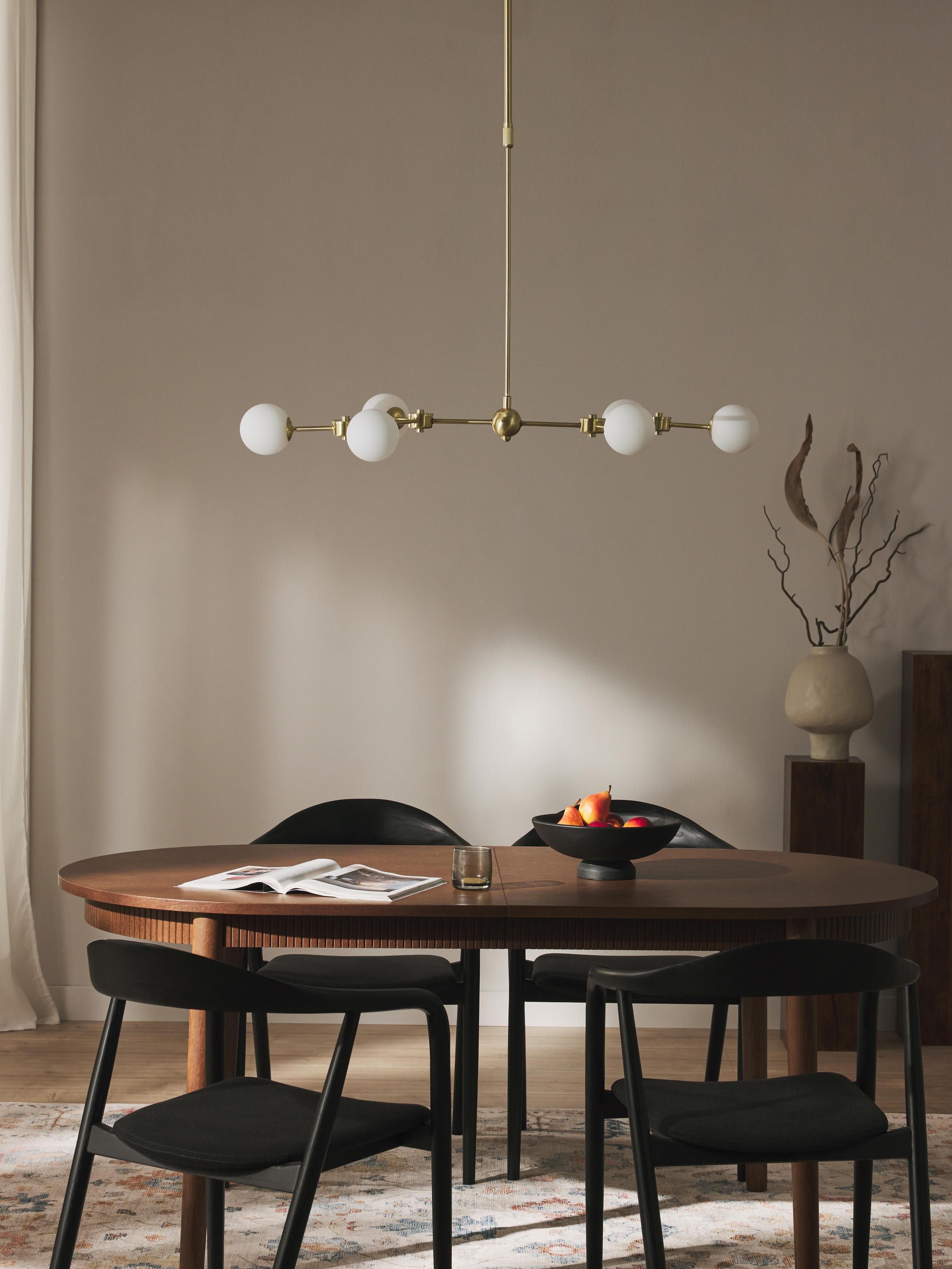 Grande suspension en verre opalescent Svenning - Blanc, doré