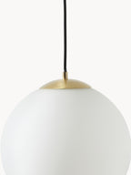 Suspension boule en verre opalescent Aaric - Blanc