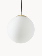 Suspension boule en verre opalescent Aaric - Blanc