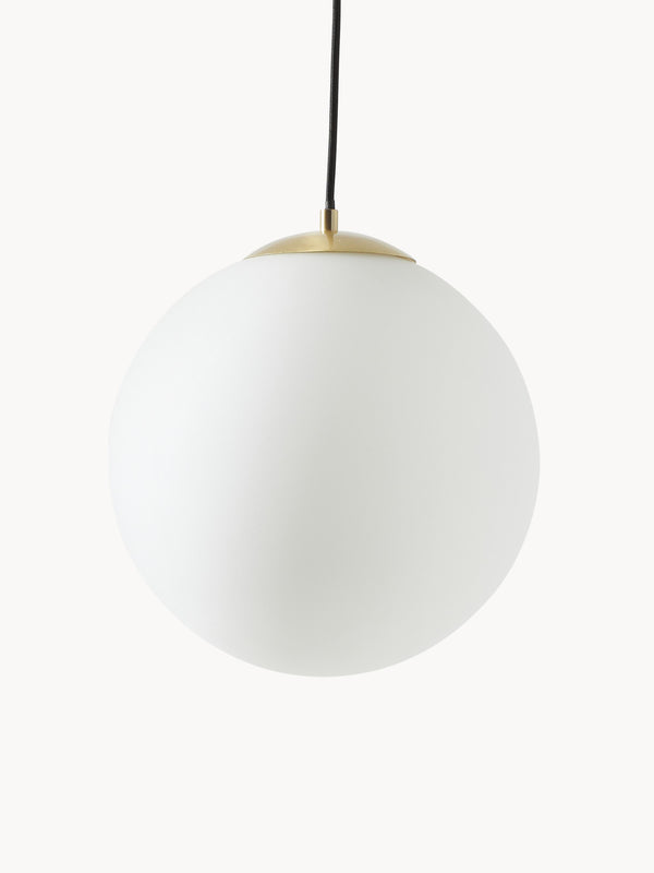 Suspension boule en verre opalescent Aaric - Blanc
