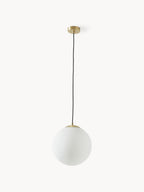Suspension boule en verre opalescent Aaric - Blanc