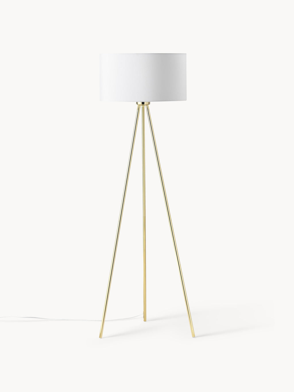 Lampadaire trépied scandi Gylfi - Blanc, doré