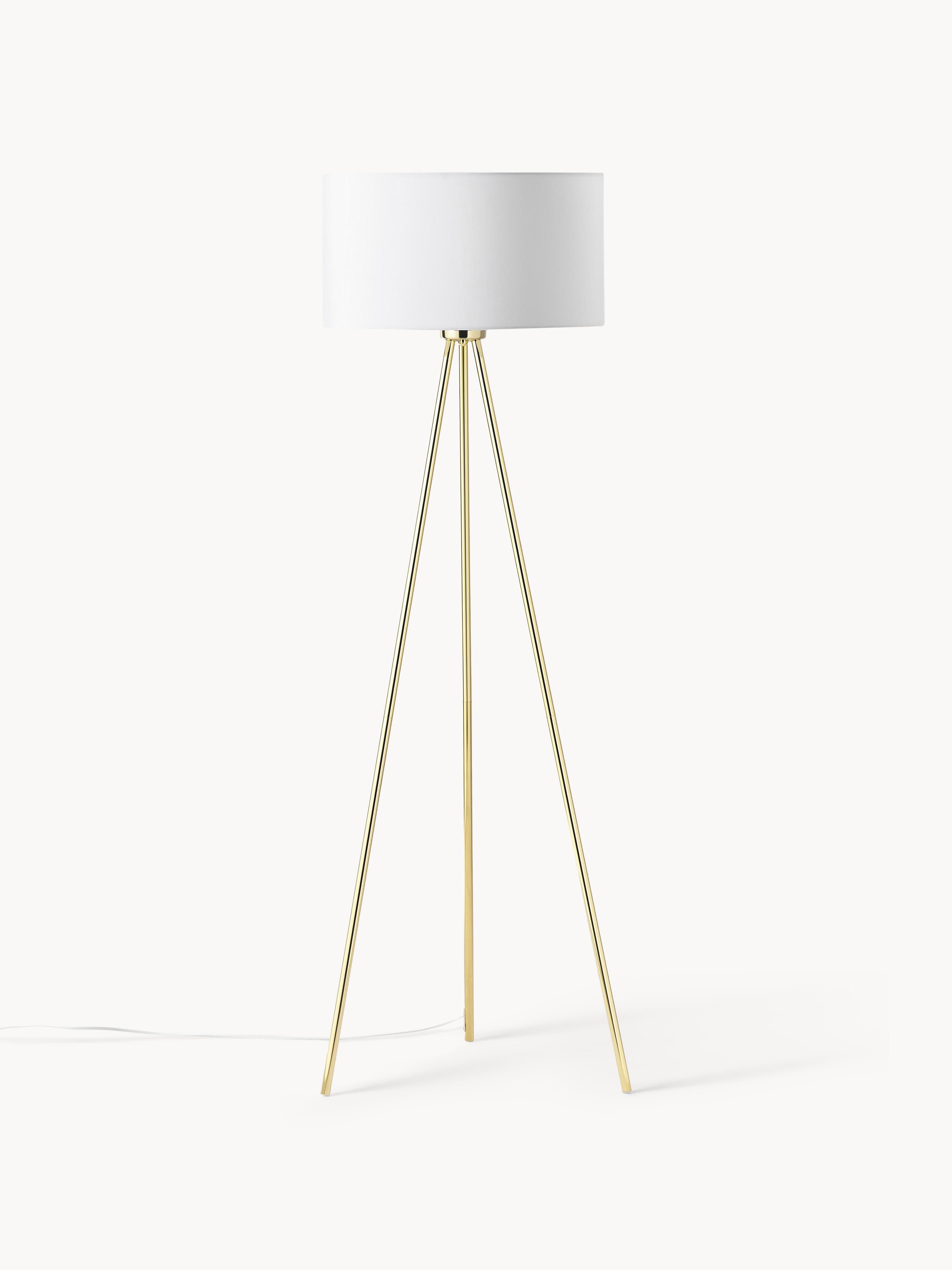 Lampadaire trépied scandi Gylfi - Blanc, doré
