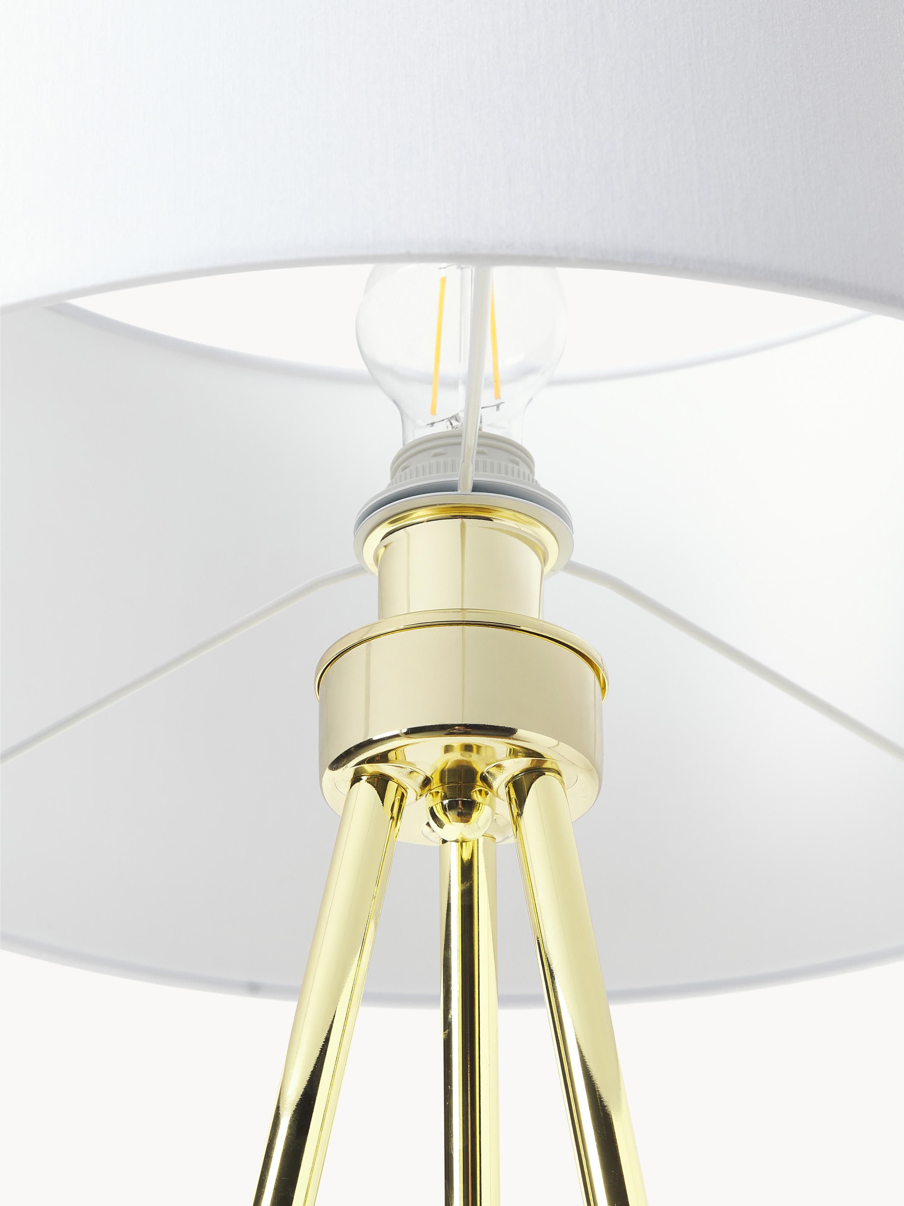 Lampadaire trépied scandi Gylfi - Blanc, doré