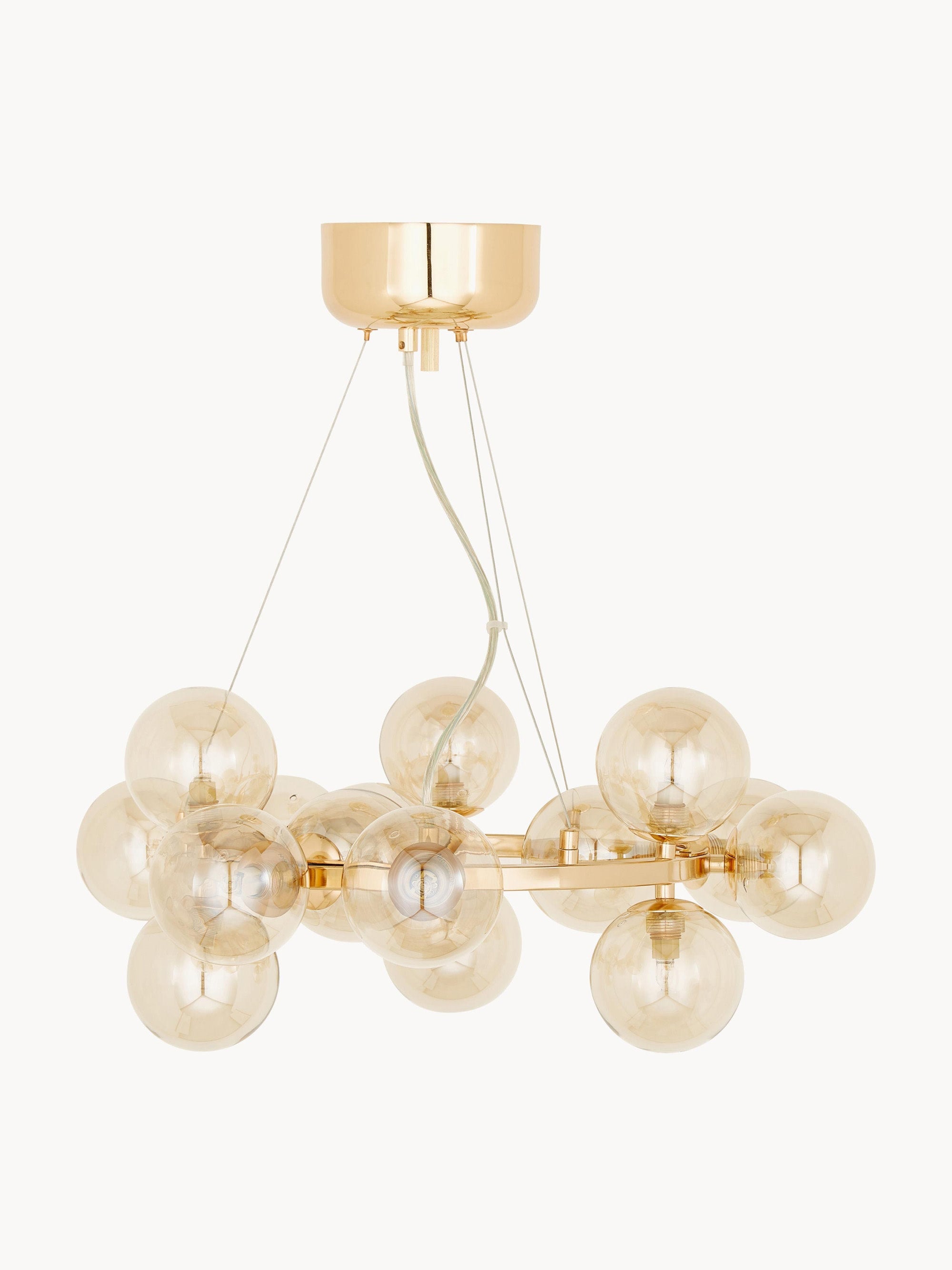 Grand lustre en verre Vic - Beige, doré
