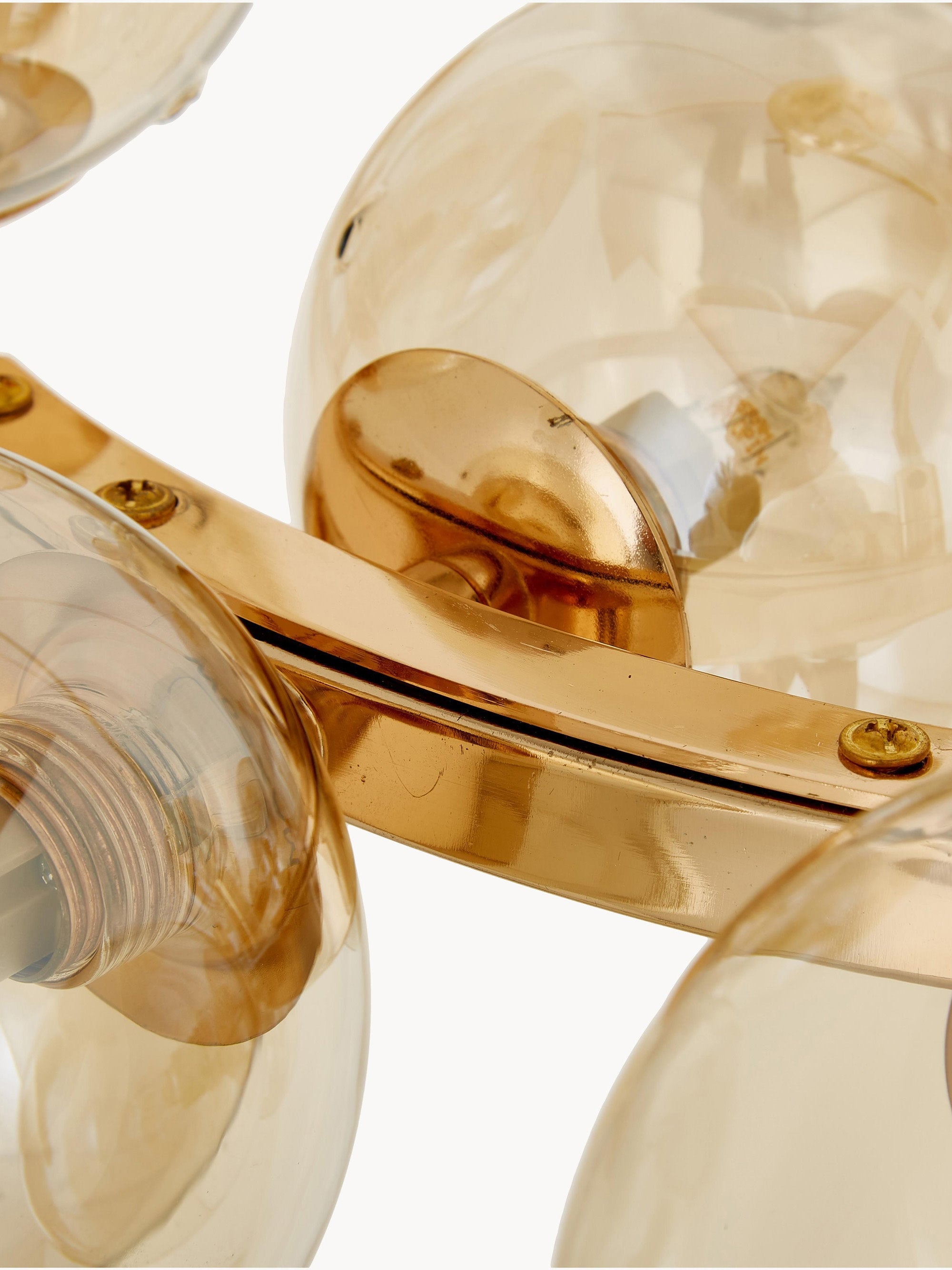 Grand lustre en verre Vic - Beige, doré