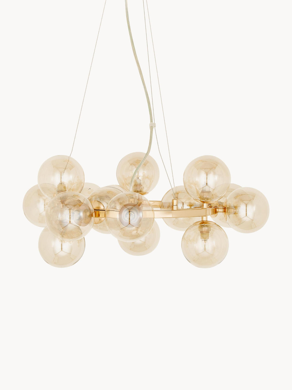Grand lustre en verre Vic - Beige, doré