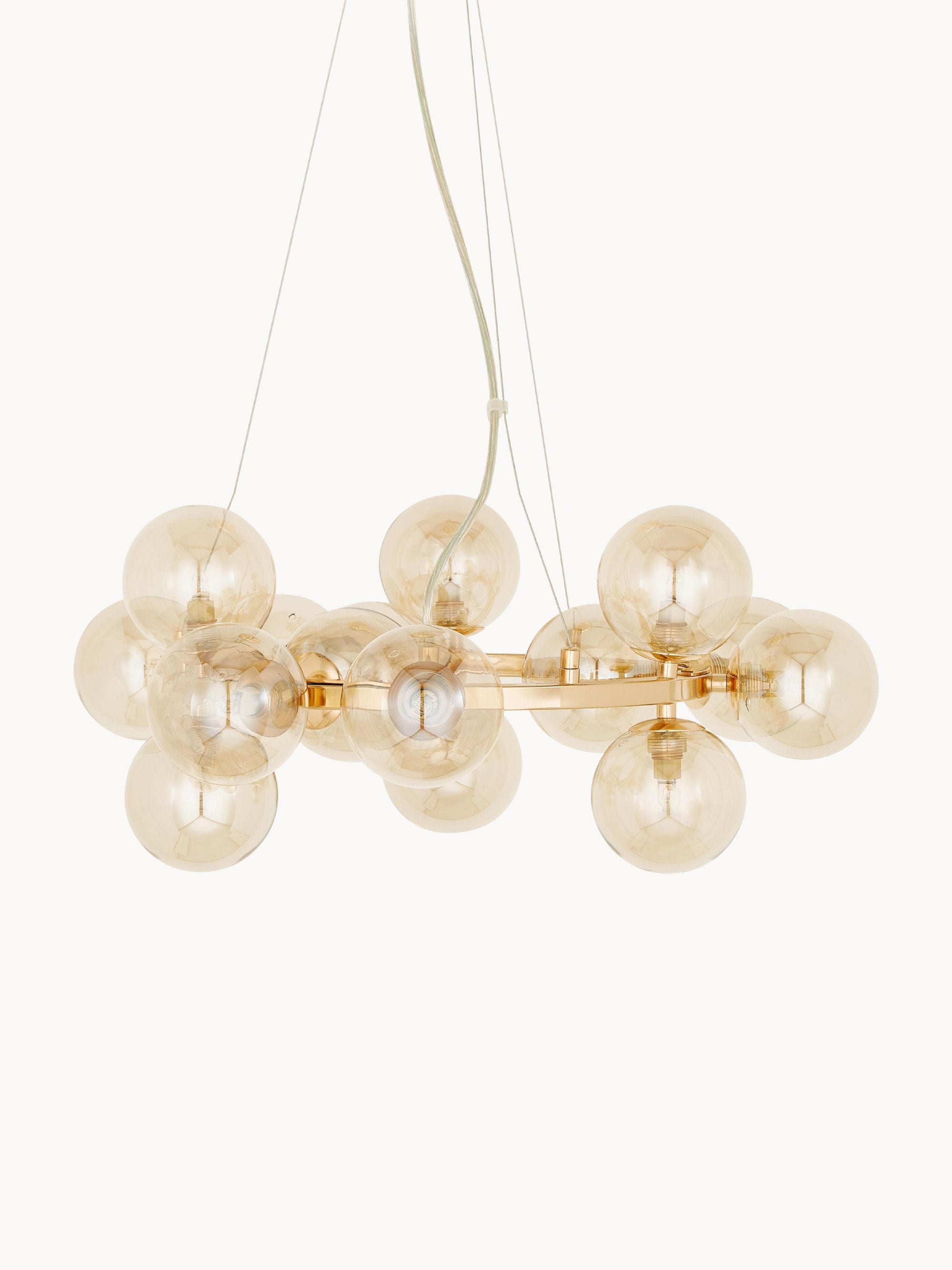 Grand lustre en verre Vic - Beige, doré