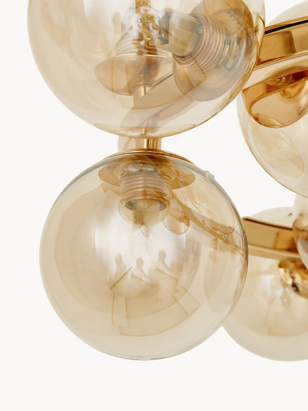 Grand lustre en verre Vic - Beige, doré