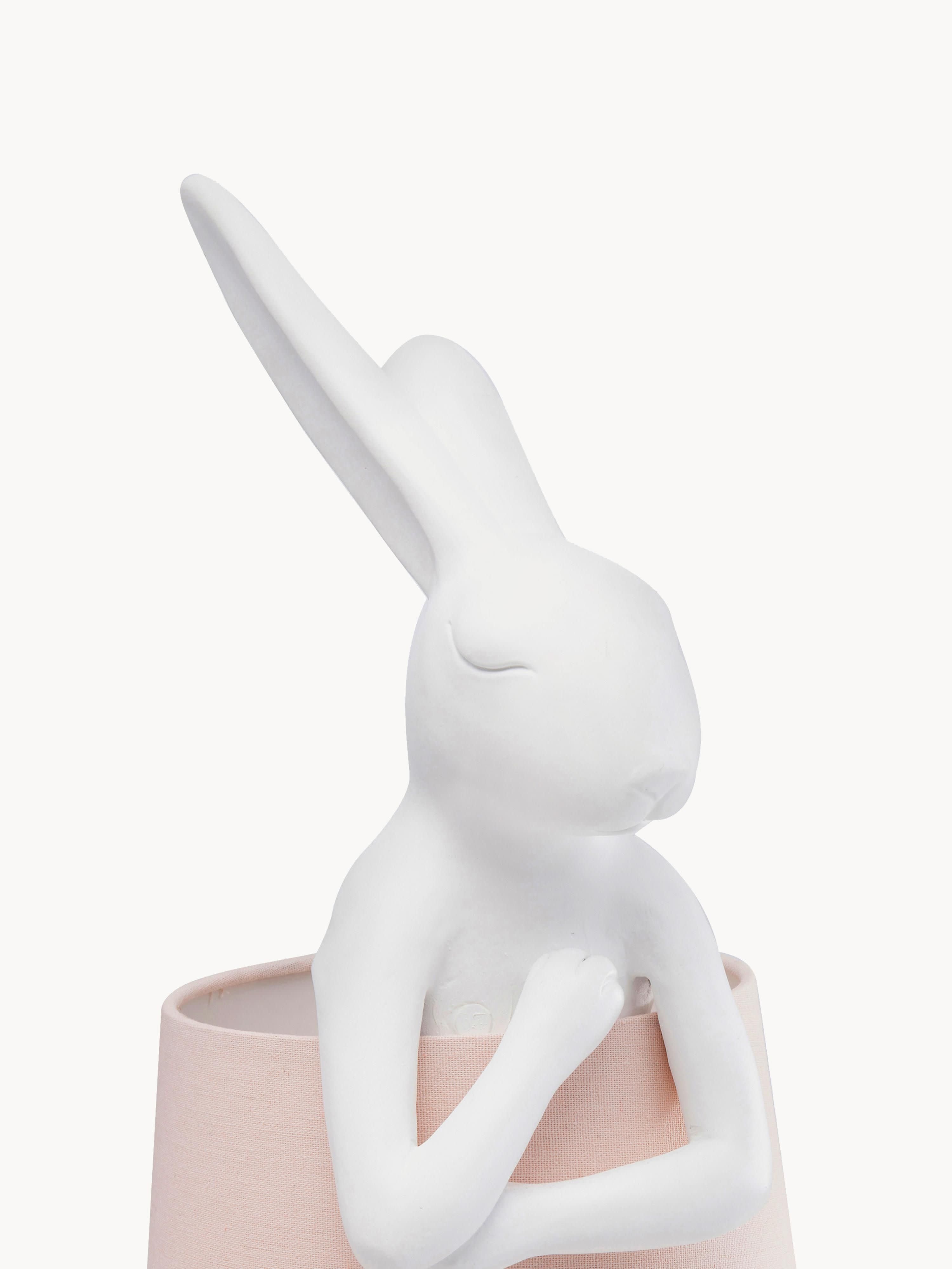 Grande lampe à poser design Rafael - Blanc, rose pâle