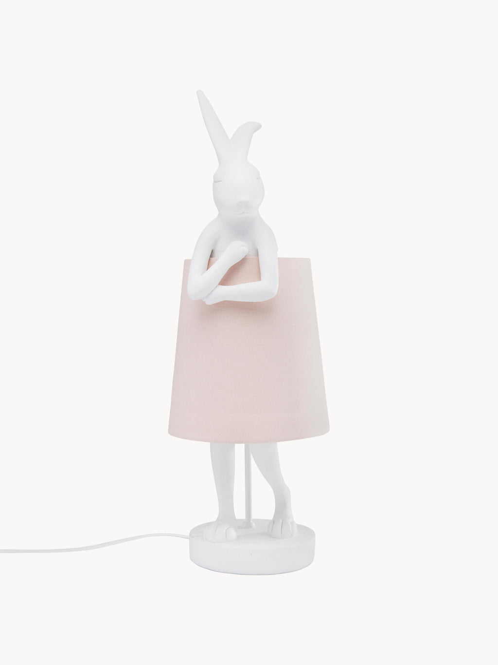Grande lampe à poser design Rafael - Blanc, rose pâle