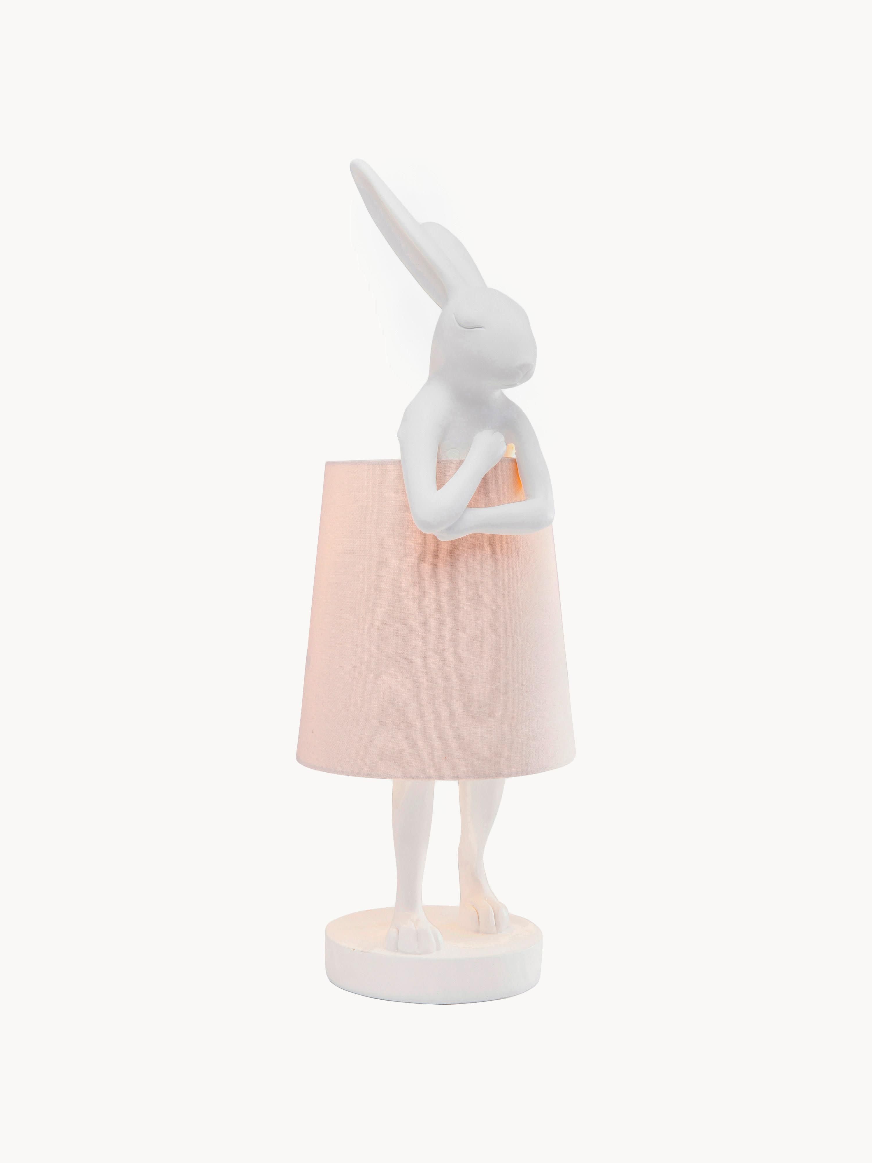 Grande lampe à poser design Rafael - Blanc, rose pâle