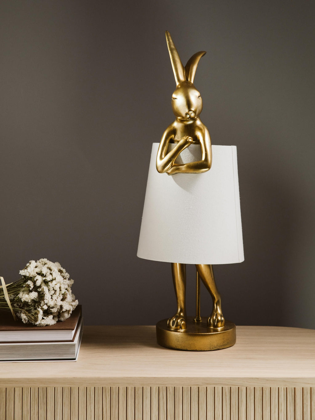 Grande lampe à poser design Rafael - Doré, blanc