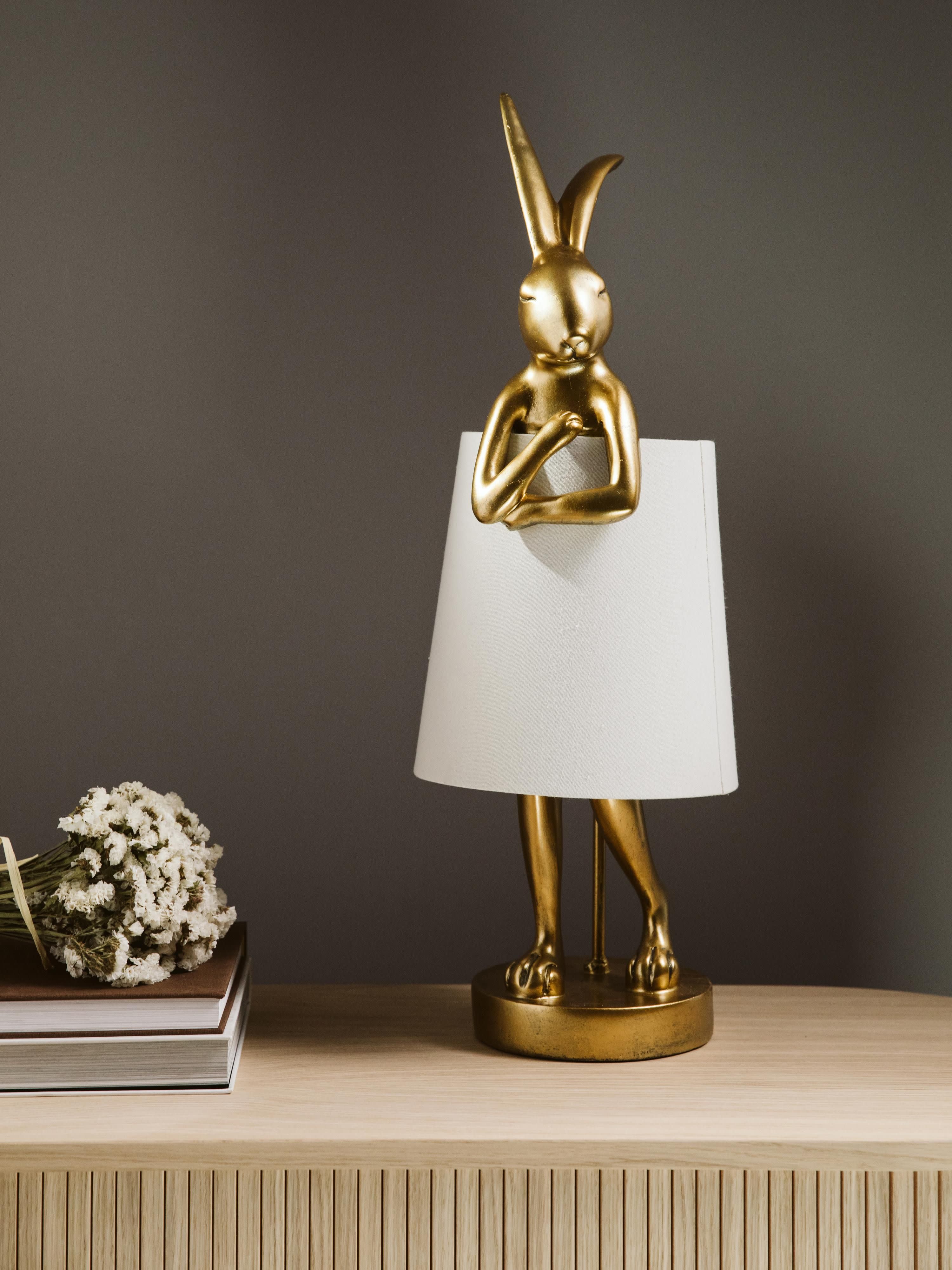 Grande lampe à poser design Rafael - Doré, blanc