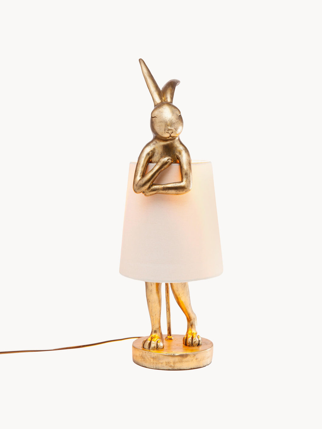 Grande lampe à poser design Rafael - Doré, blanc