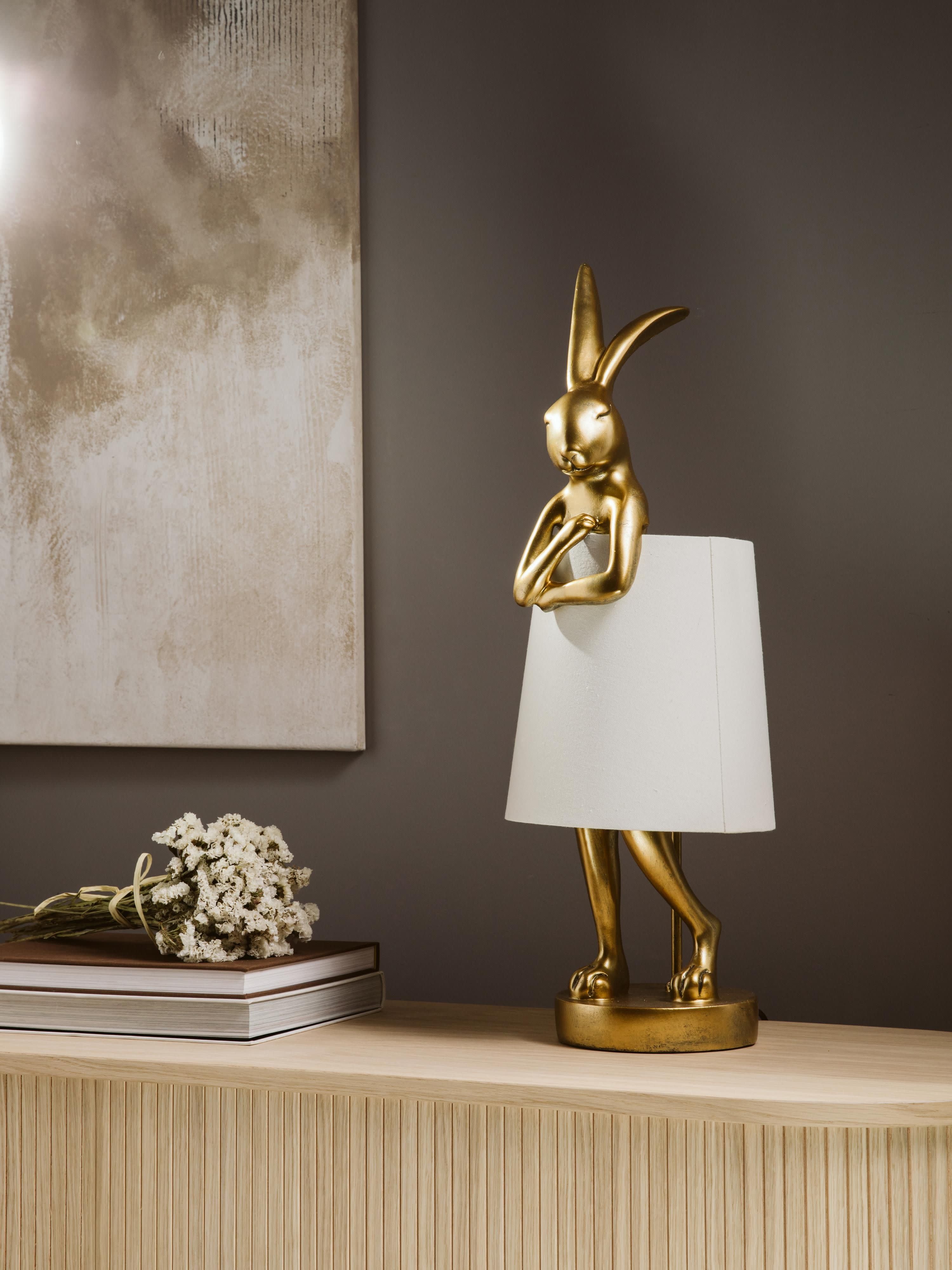 Grande lampe à poser design Rafael - Doré, blanc