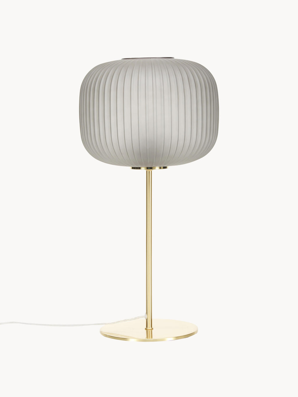 Grande lampe à poser en verre Valter - Doré, gris