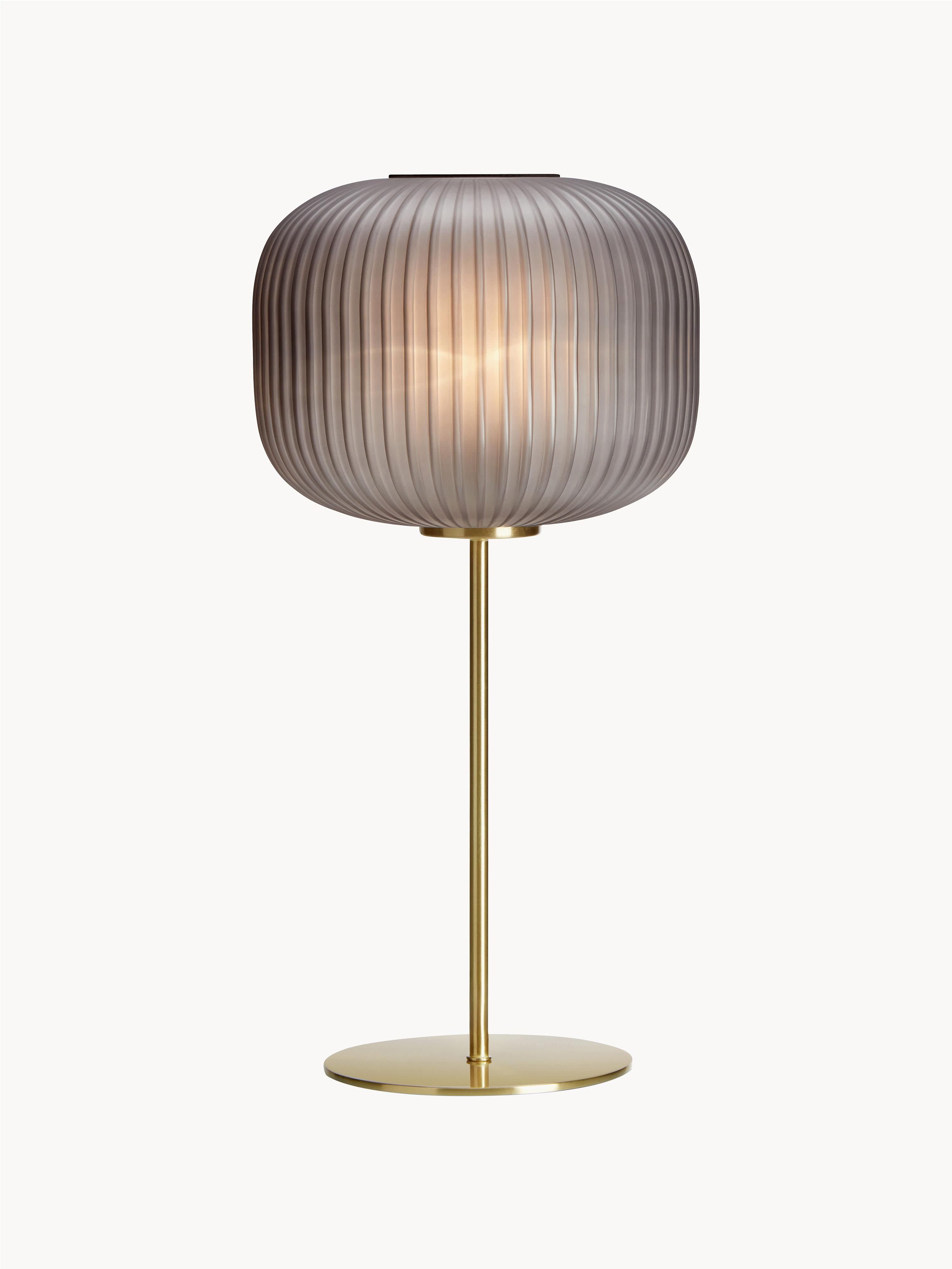Grande lampe à poser en verre Valter - Doré, gris