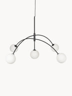 Grande suspension en verre opalescent Adair - Noir