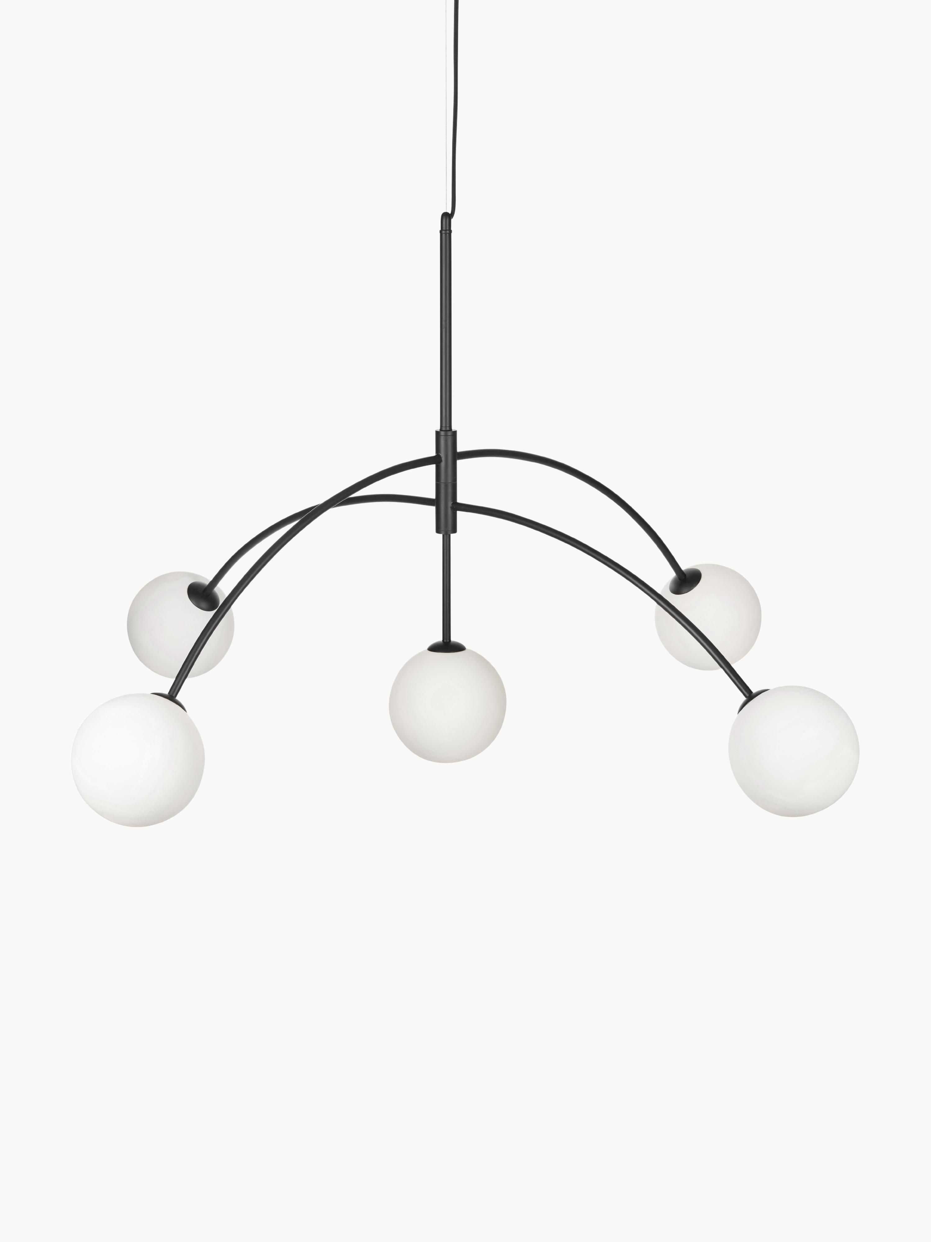Grande suspension en verre opalescent Adair - Noir