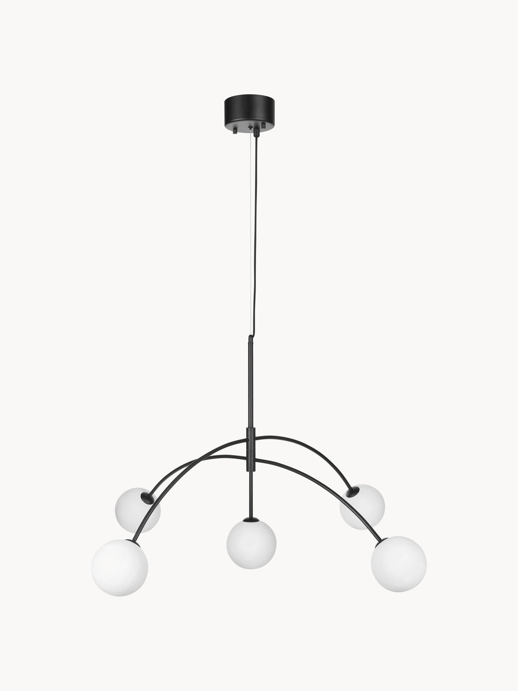 Grande suspension en verre opalescent Adair - Noir