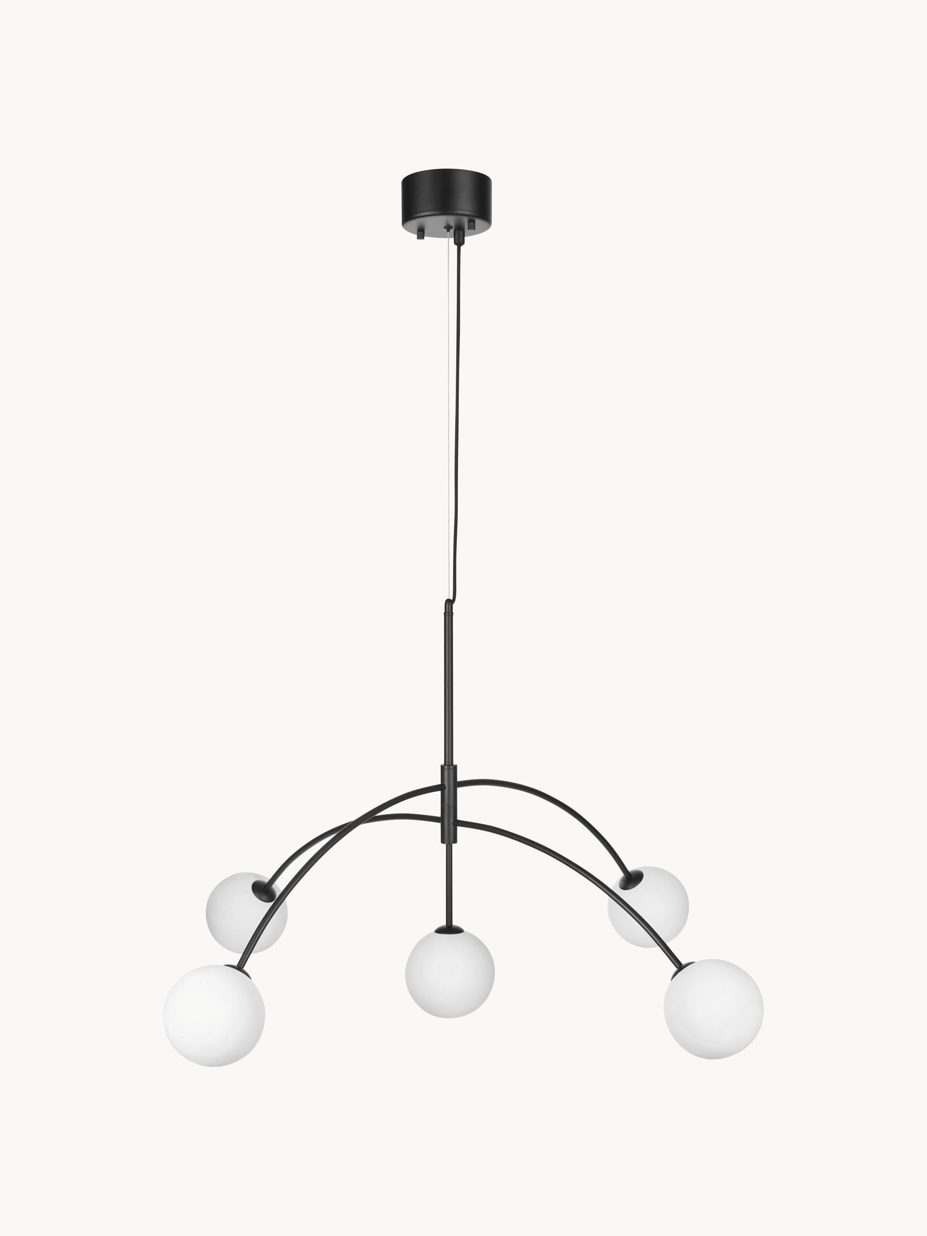 Grande suspension en verre opalescent Adair - Noir