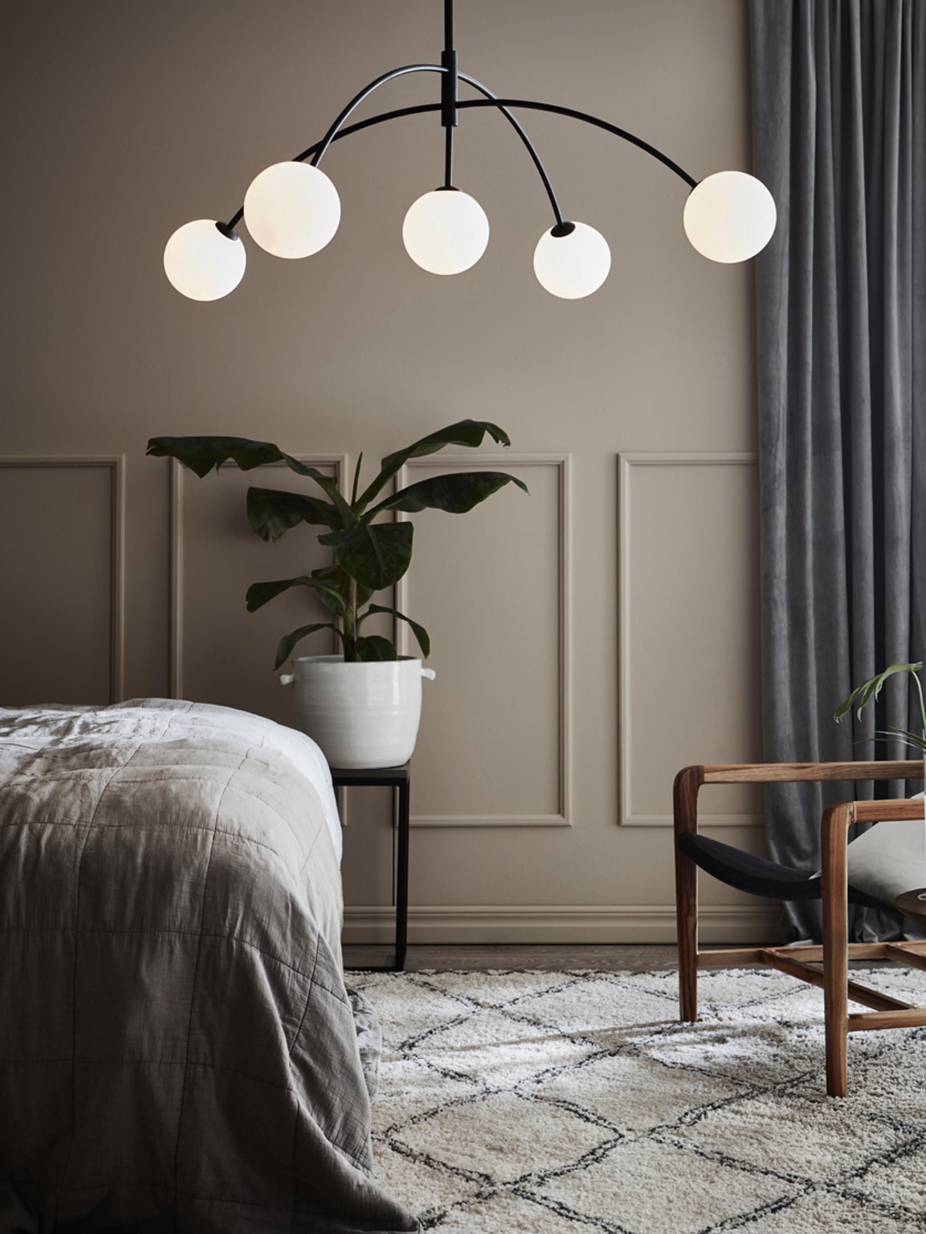 Grande suspension en verre opalescent Adair - Noir