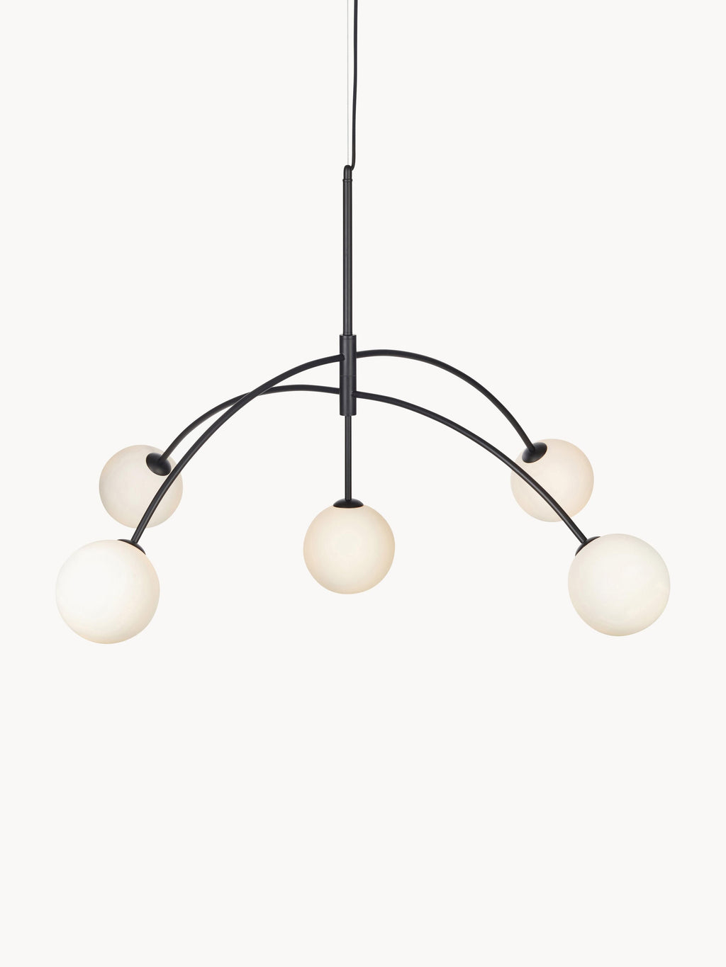 Grande suspension en verre opalescent Adair - Noir