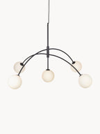Grande suspension en verre opalescent Adair - Noir
