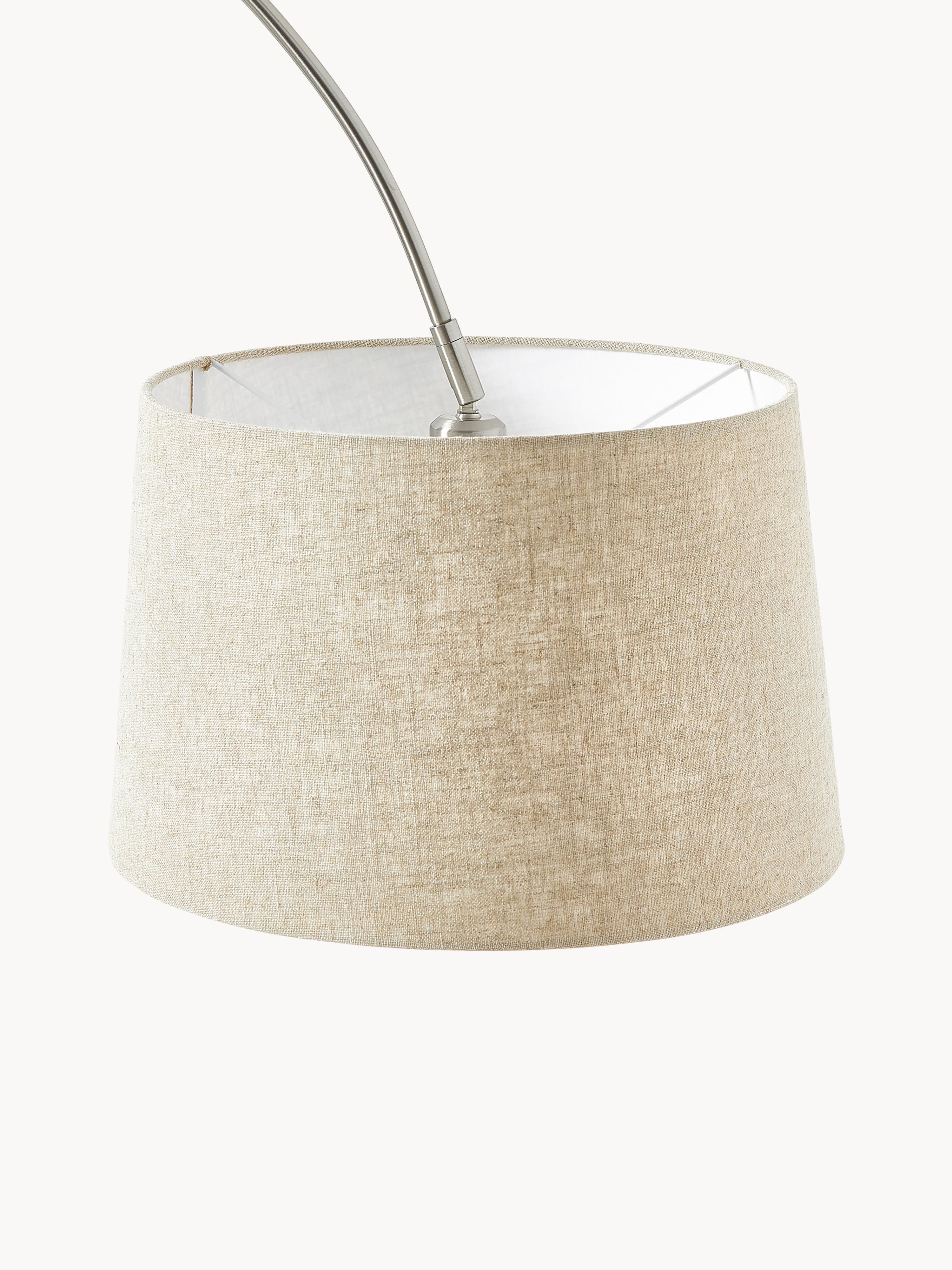 Grand lampadaire arc Gregor - Beige, argenté