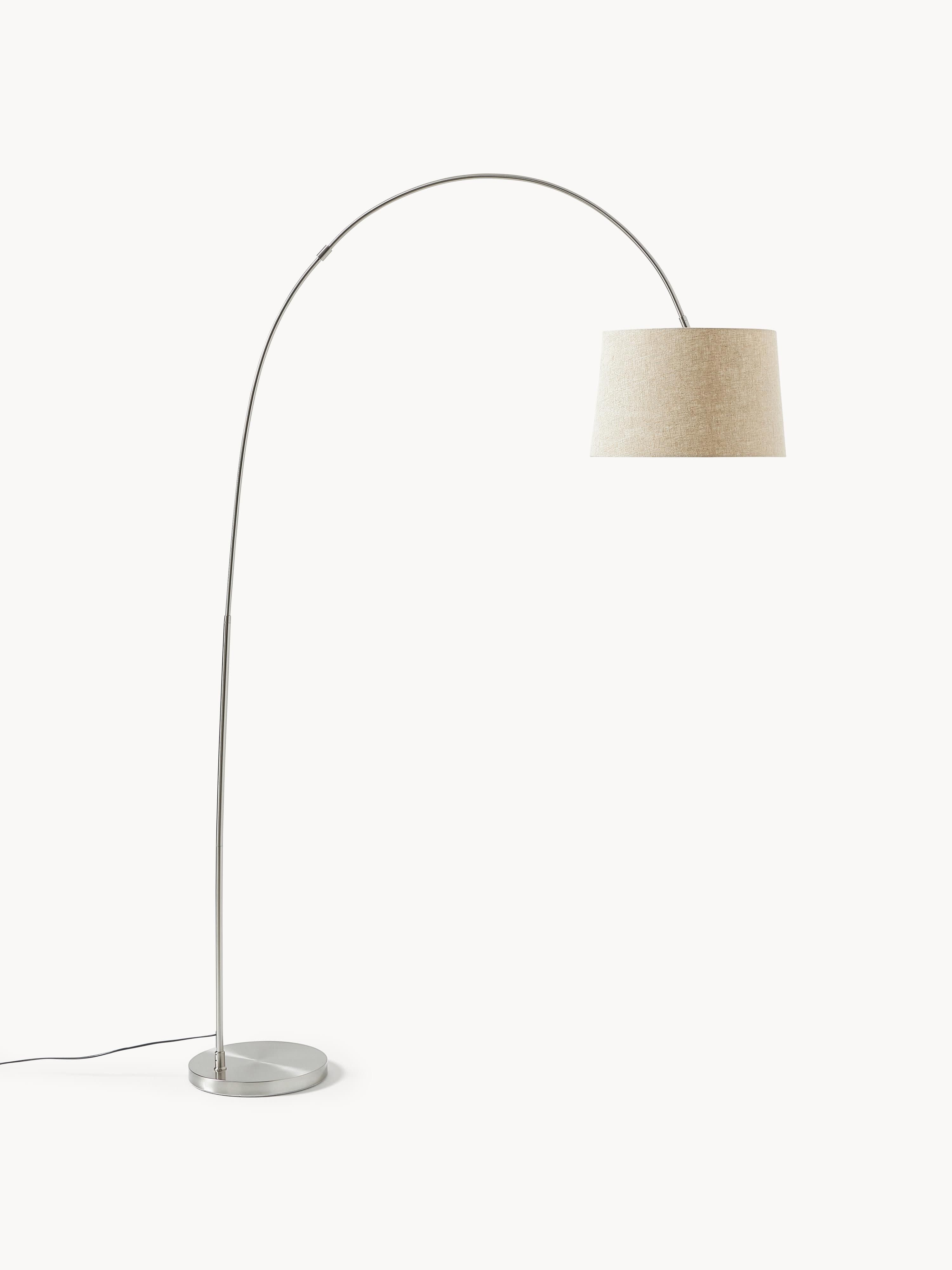 Grand lampadaire arc Gregor - Beige, argenté