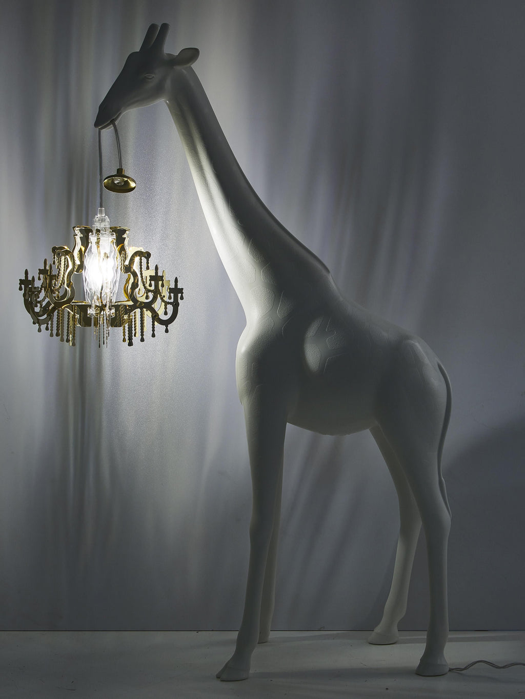 Petit lampadaire LED Giraffe in Palne - Blanc, doré